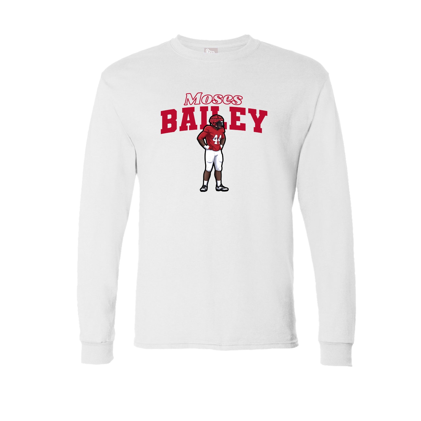 Long Sleeve Tee — Name Arch in White
