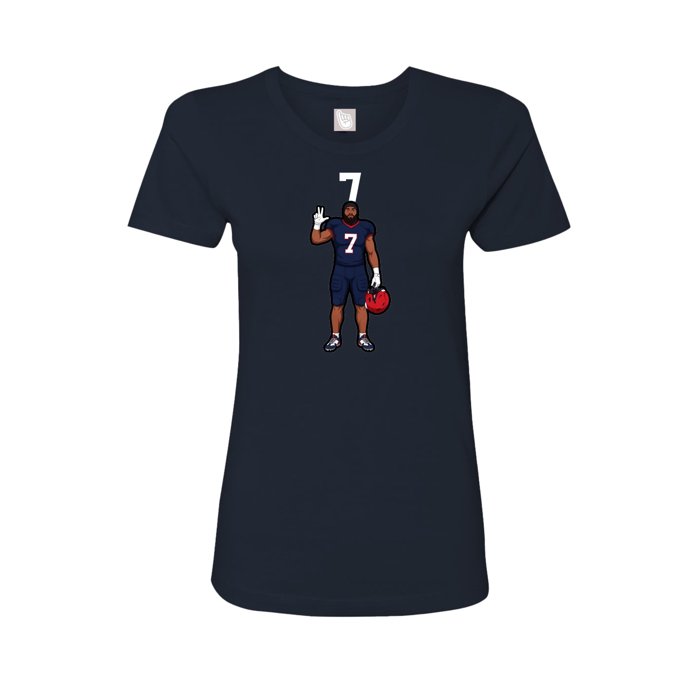 Fitted Women's Tee — Number Top in Navy