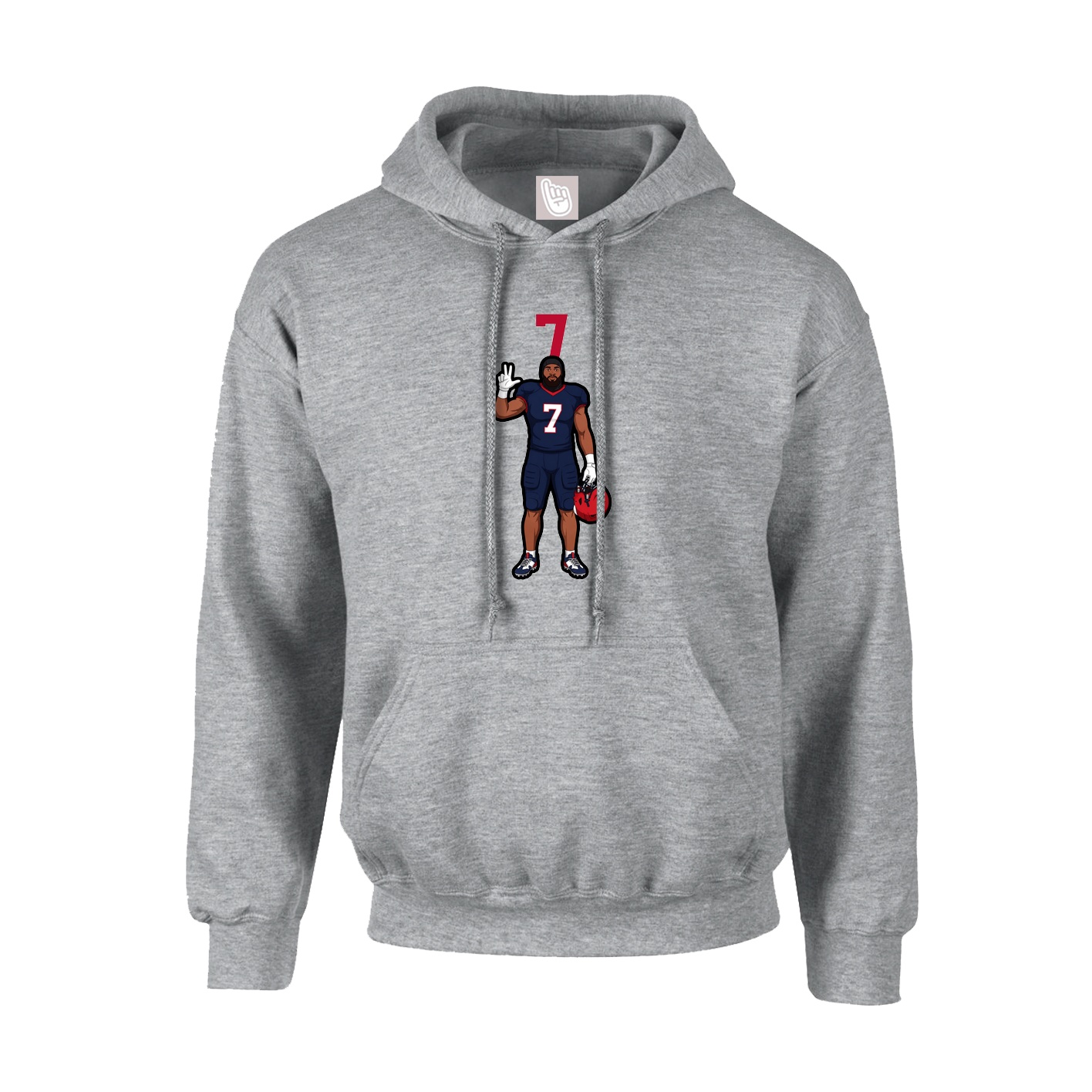 Hoodie — Number Top in Grey