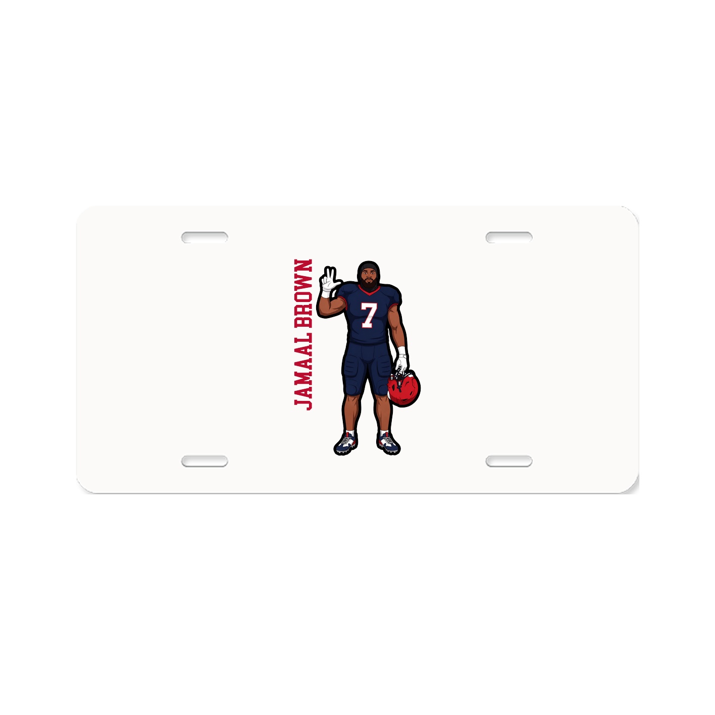 License Plate — Name Vertical in Classic