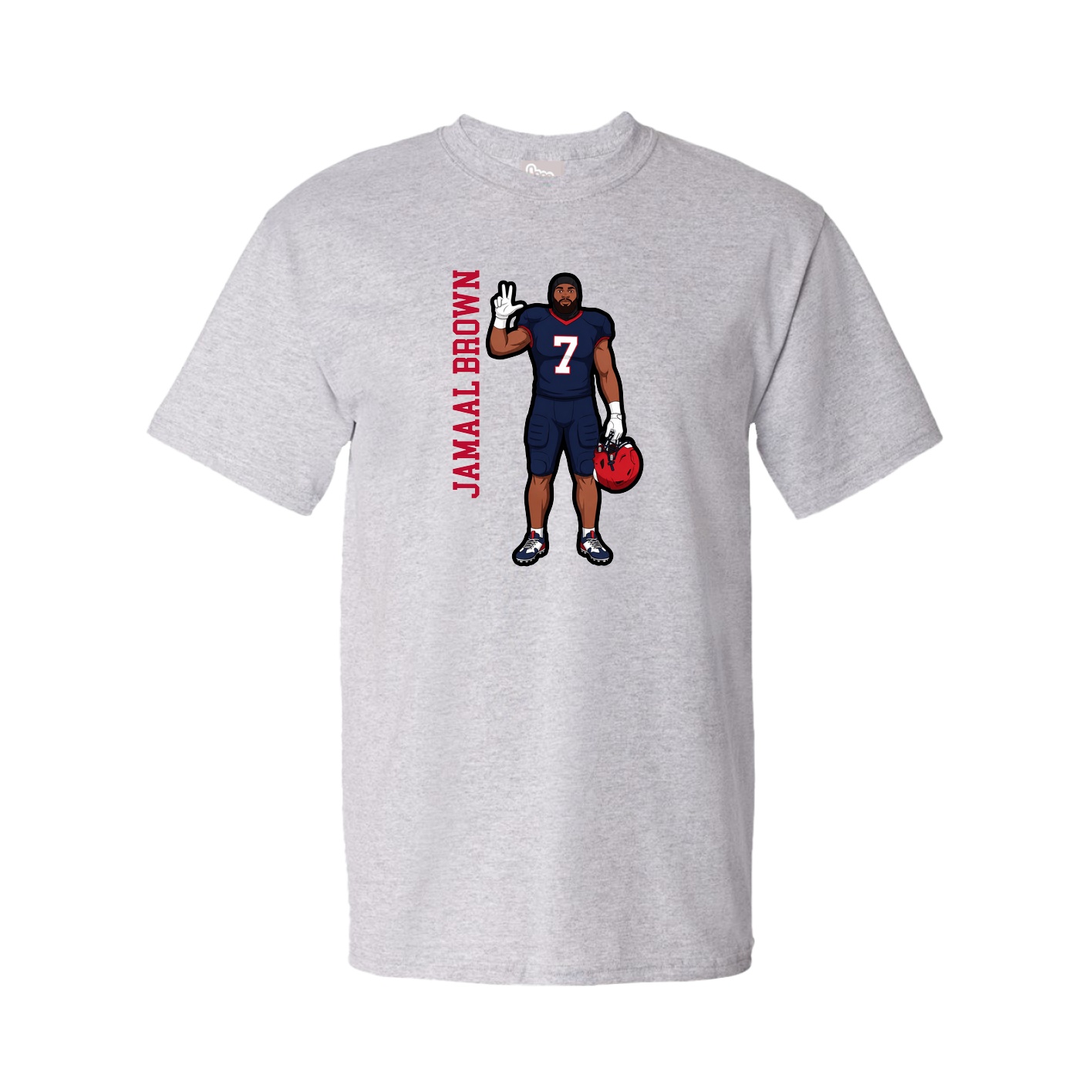 Tee — Name Vertical in Grey