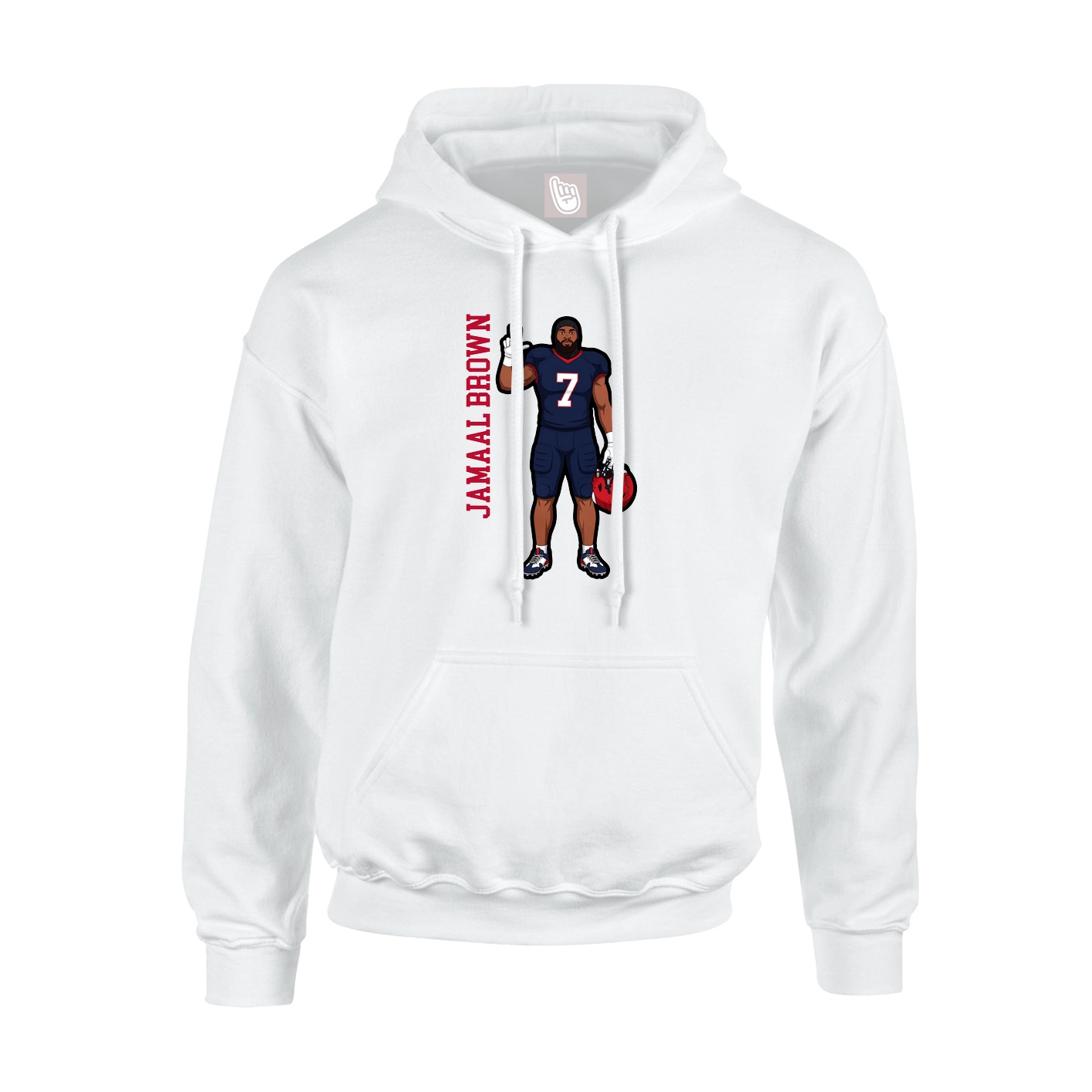 Youth Hoodie — Name Vertical in White