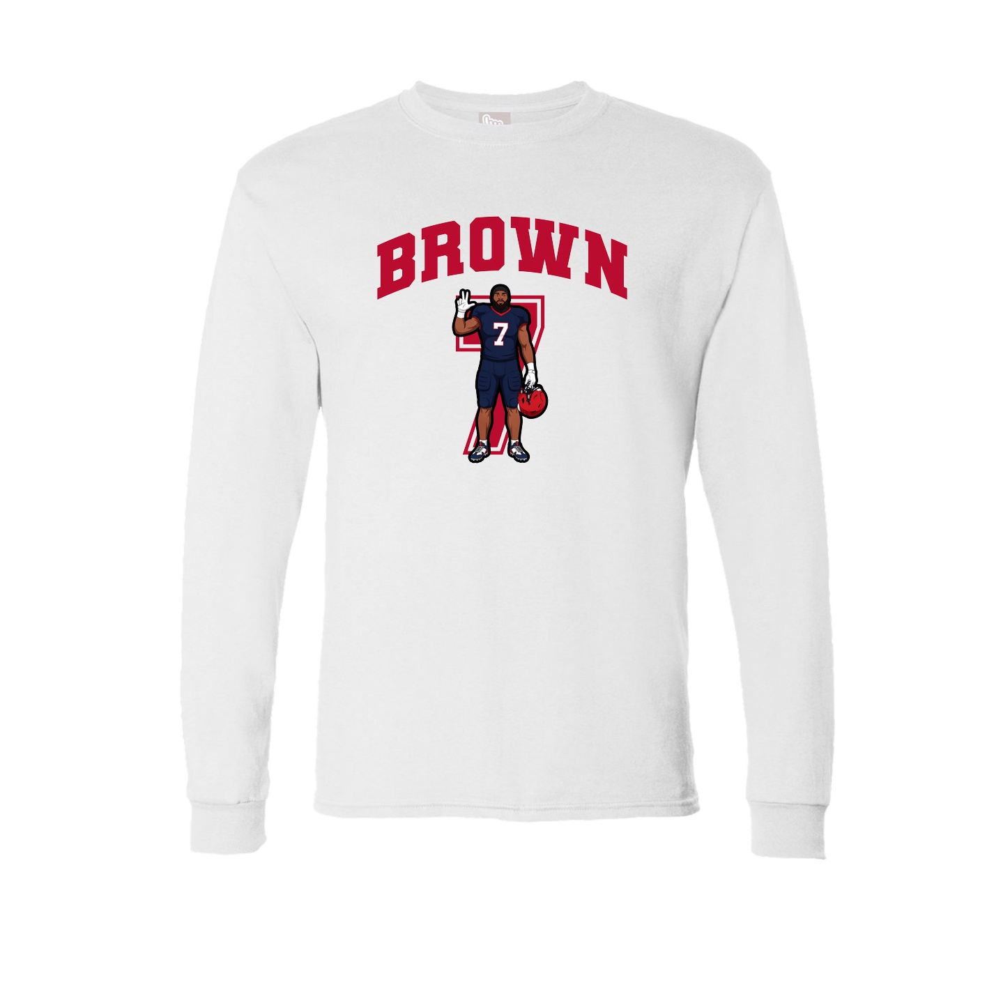 Long Sleeve Tee — Number in White