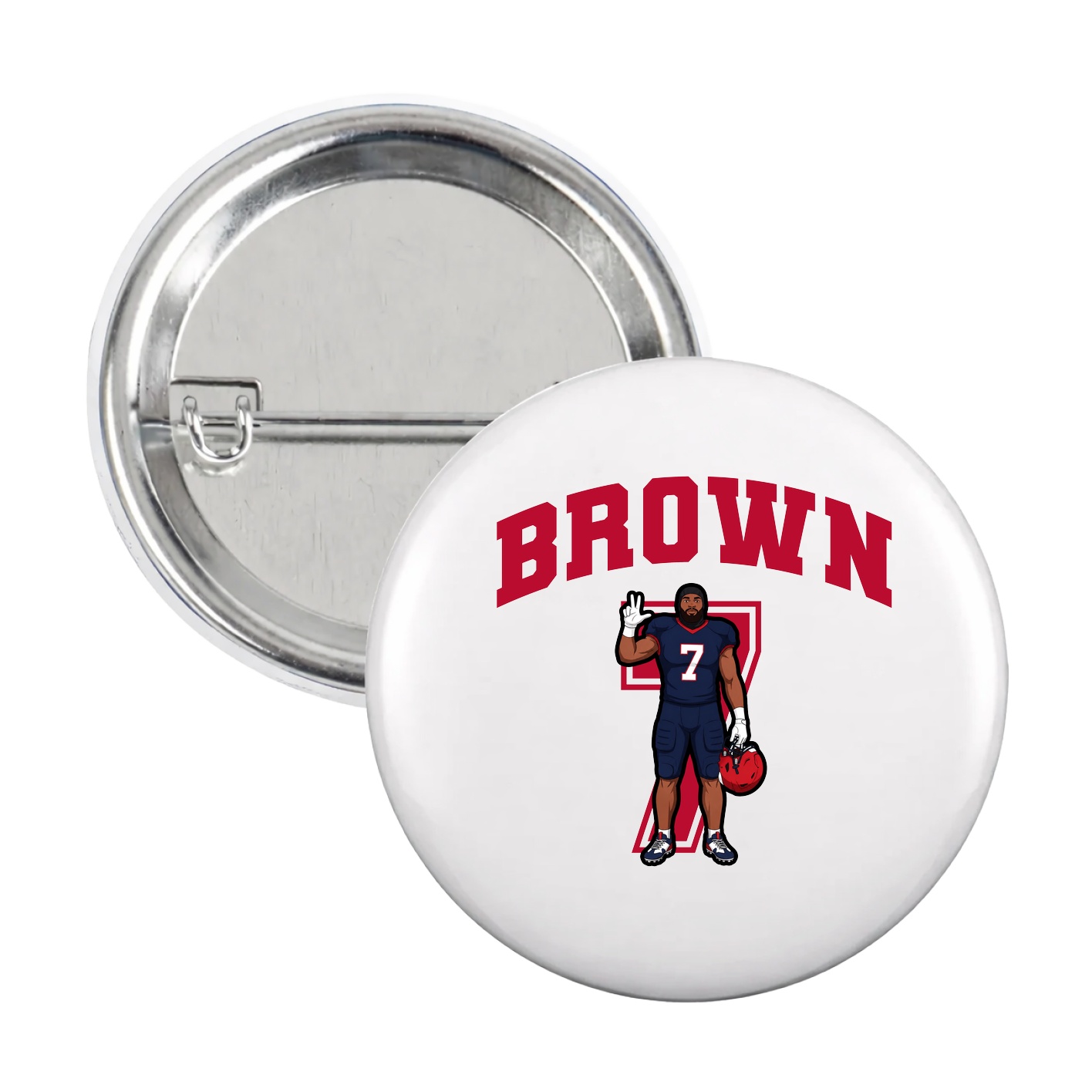 Game Day Button — Number in White