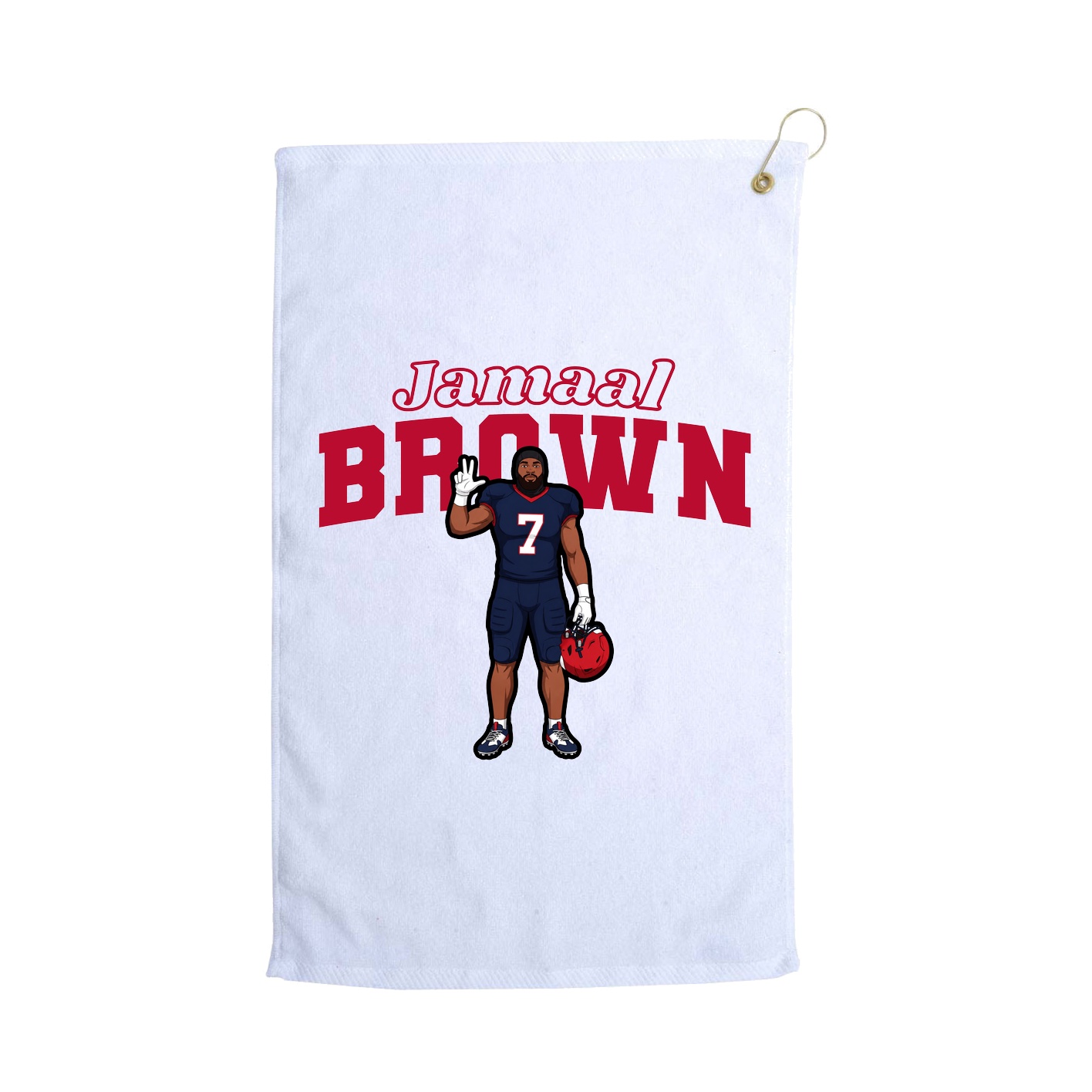 Golf Towel — Name Arch in White