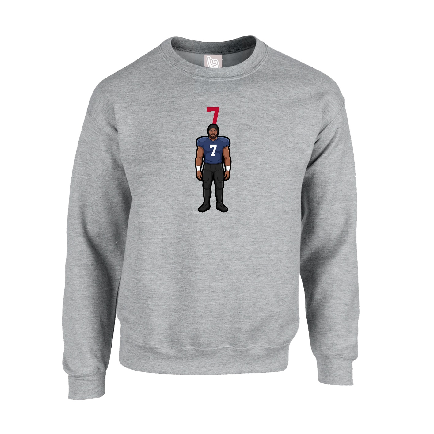 Fleece Crew — Number Top in Grey