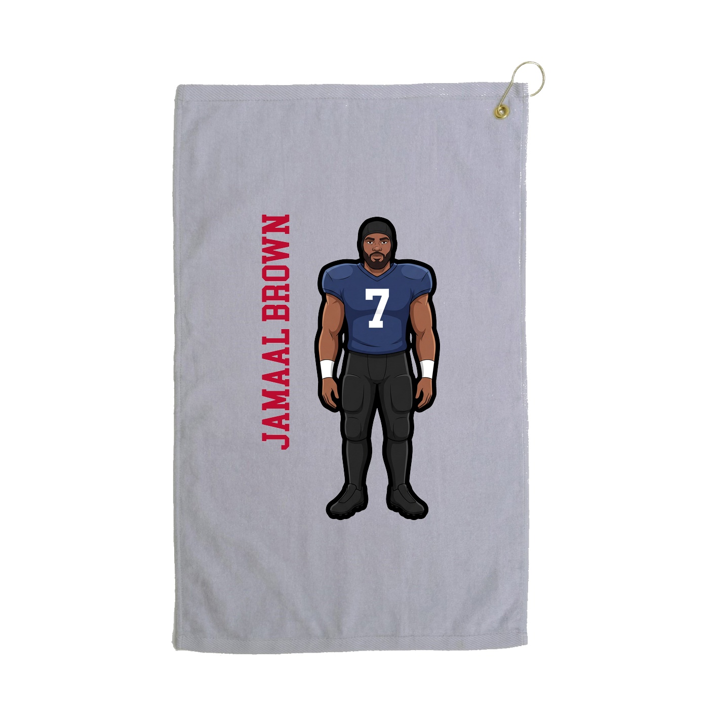 Golf Towel — Name Vertical in Grey