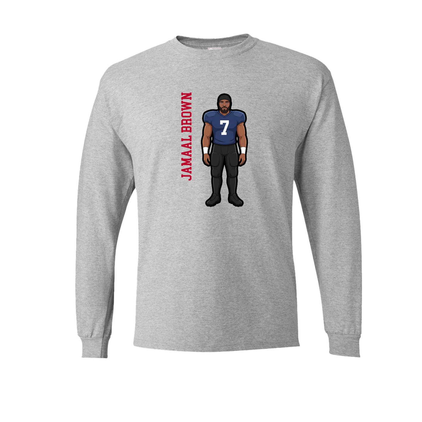 Long Sleeve Tee — Name Vertical in Grey