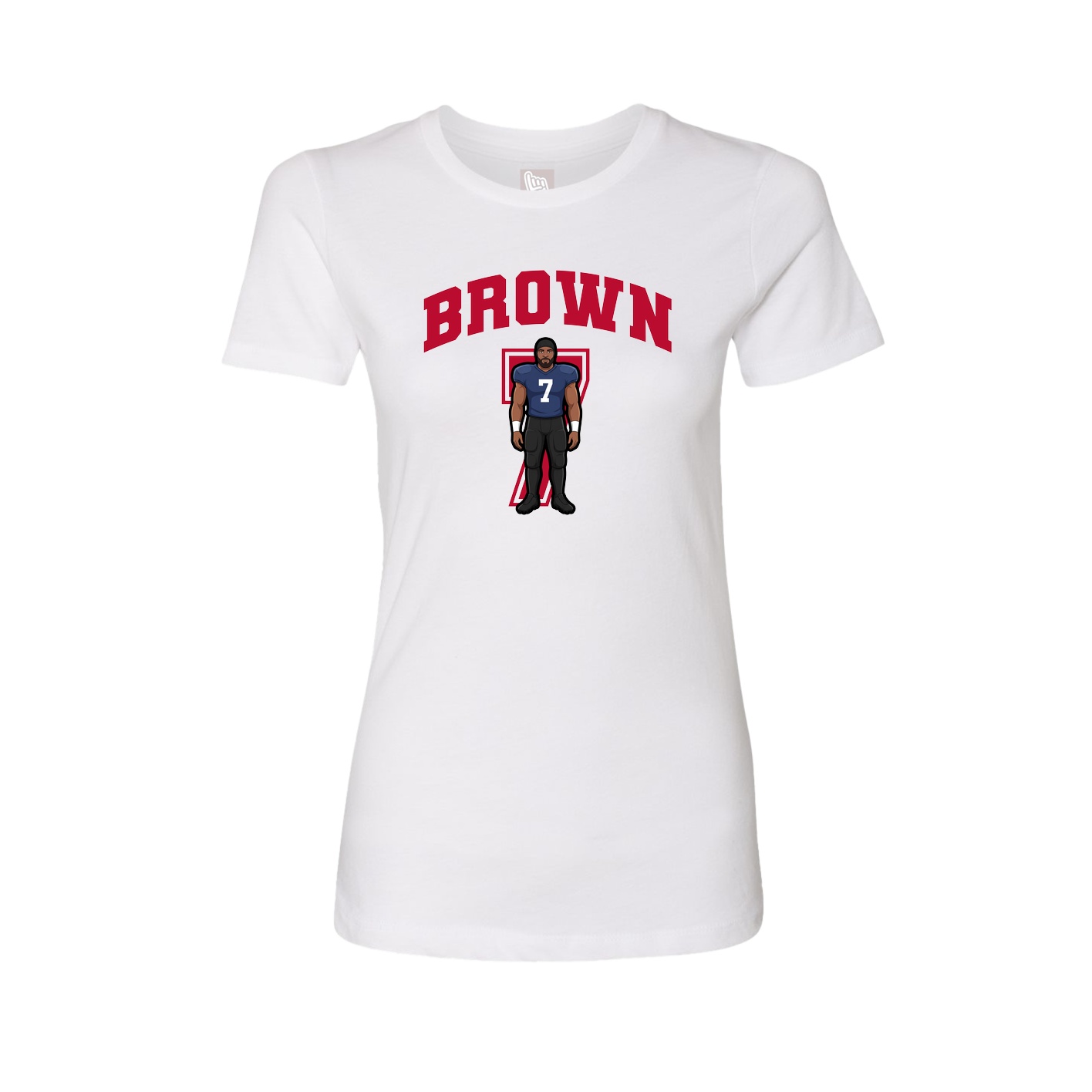 Fitted Women's Tee — Number in White
