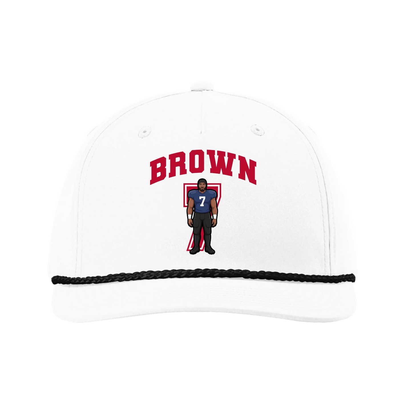 Five-Panel Classic Rope Cap — Number in White