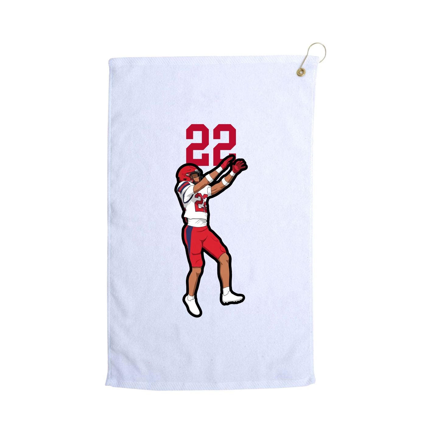 Golf Towel — Number Top in White