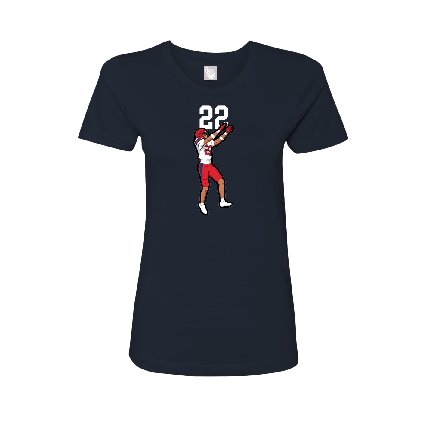 Fitted Women's Tee — Number Top in Navy