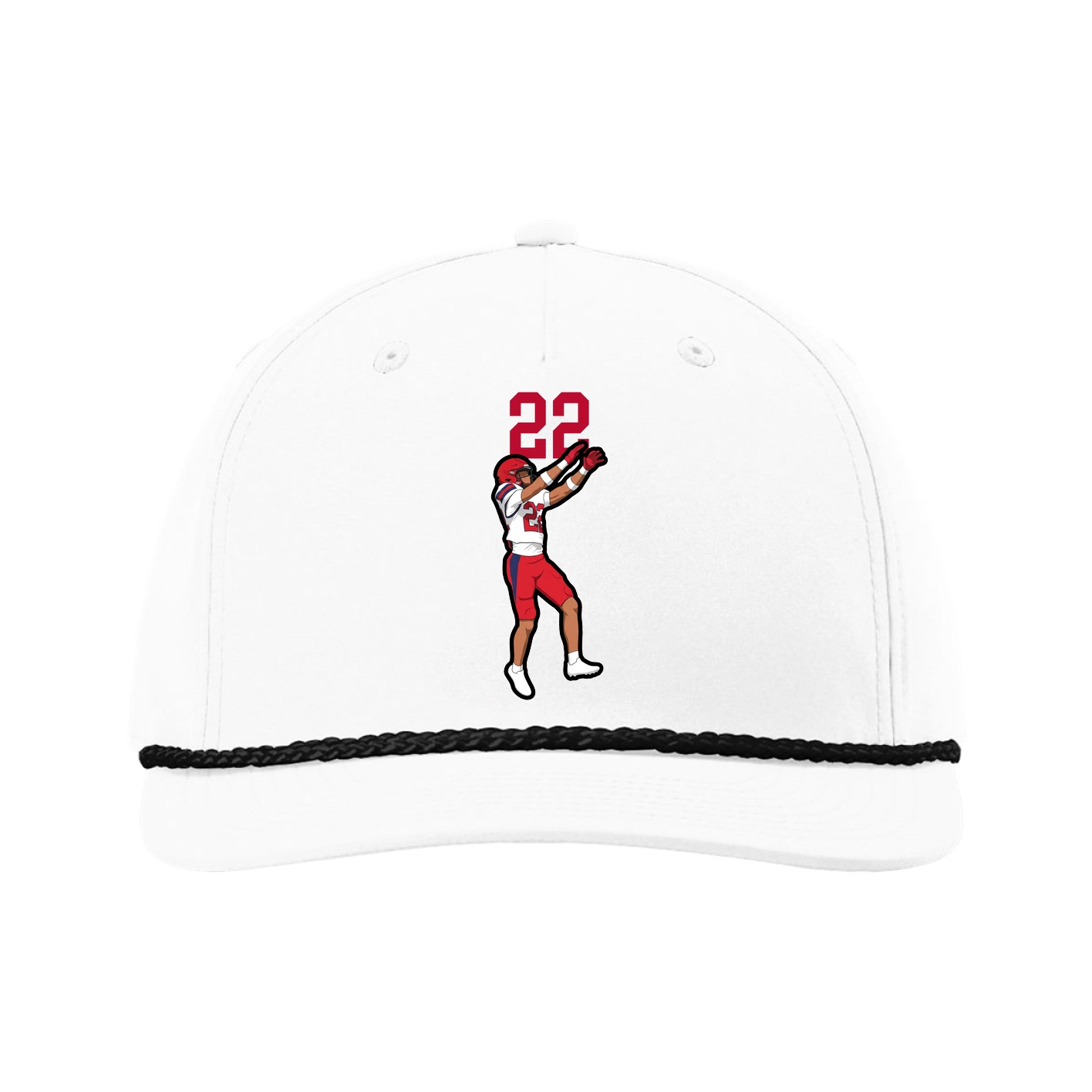 Five-Panel Classic Rope Cap — Number Top in White