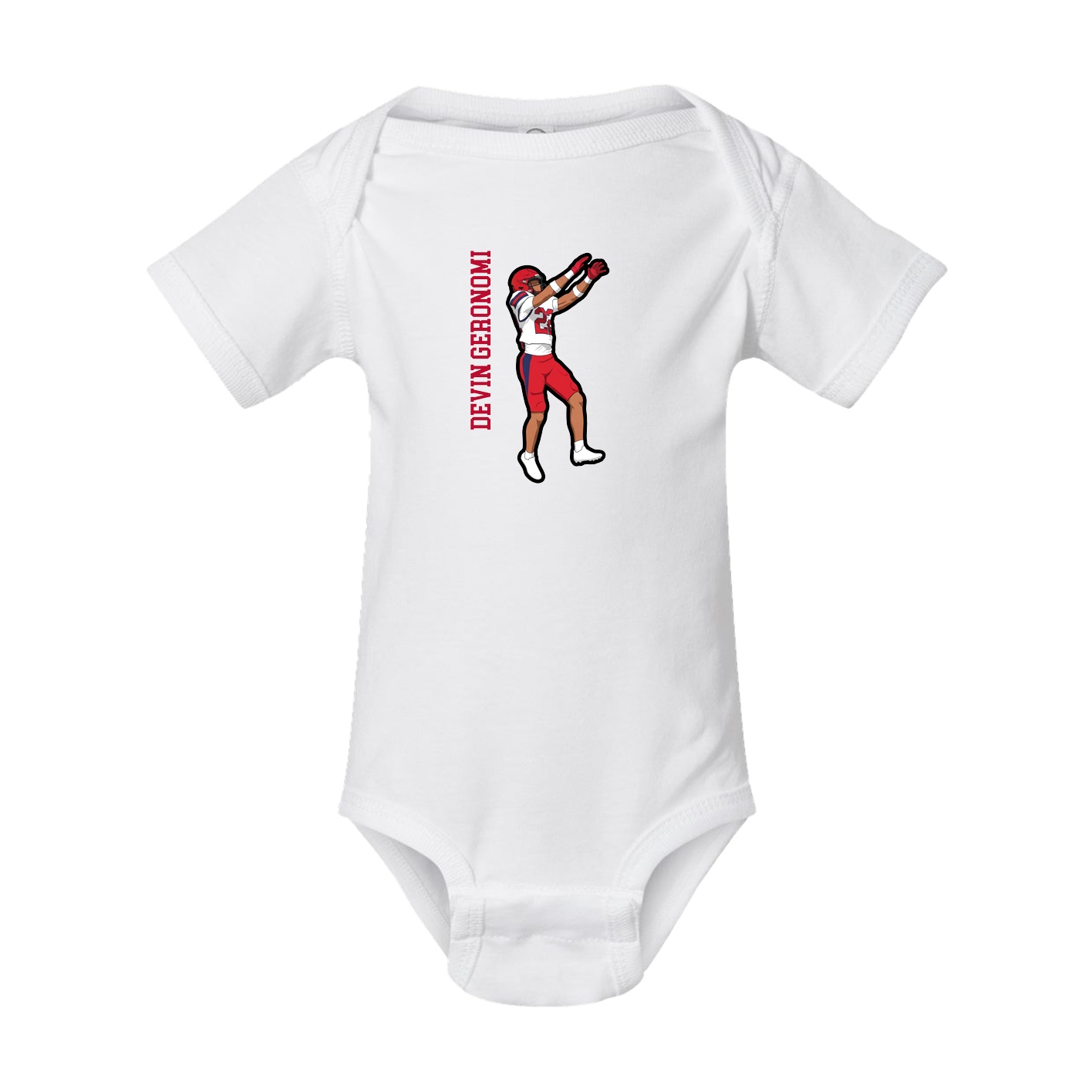 Baby Onesie — Name Vertical in White