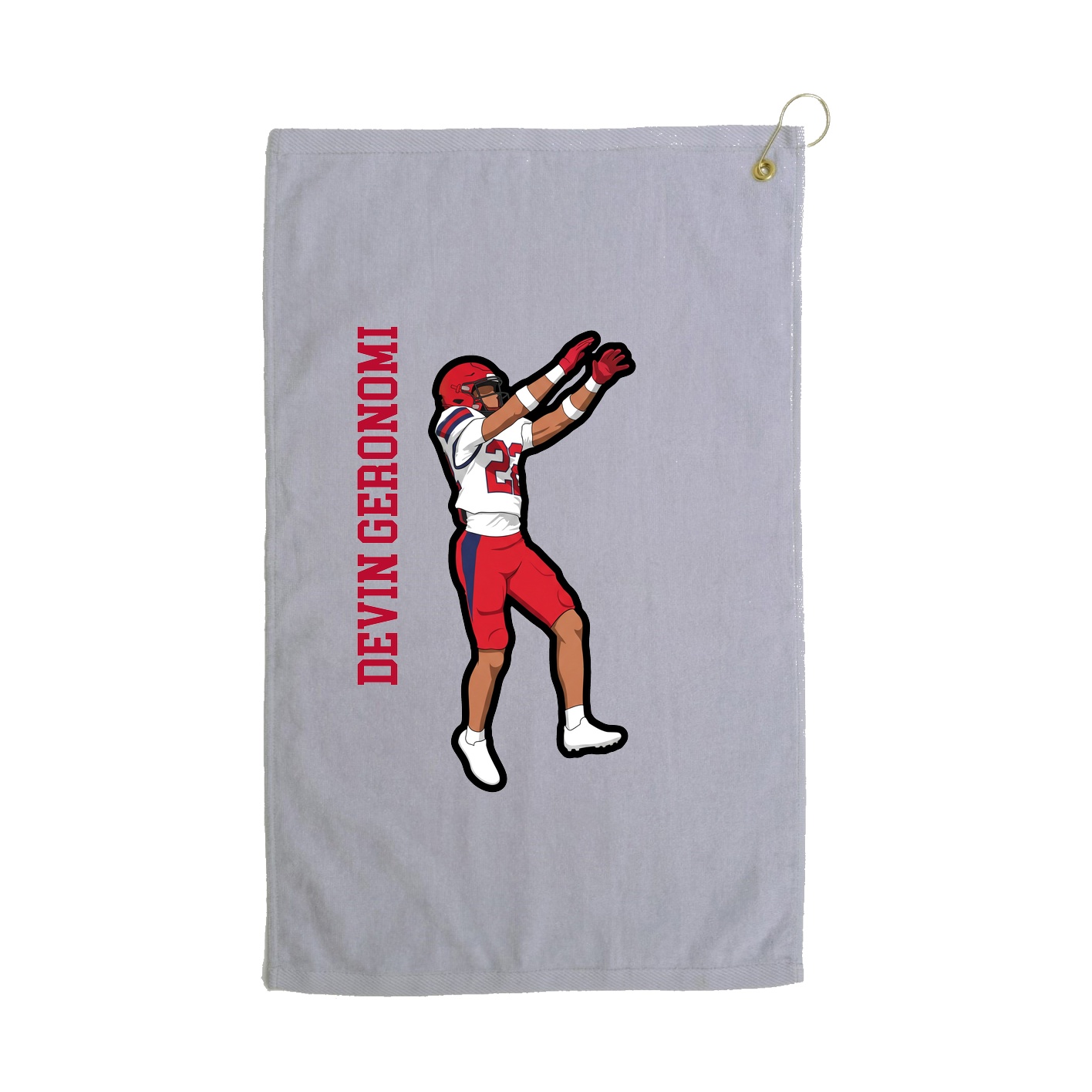 Golf Towel — Name Vertical in Grey