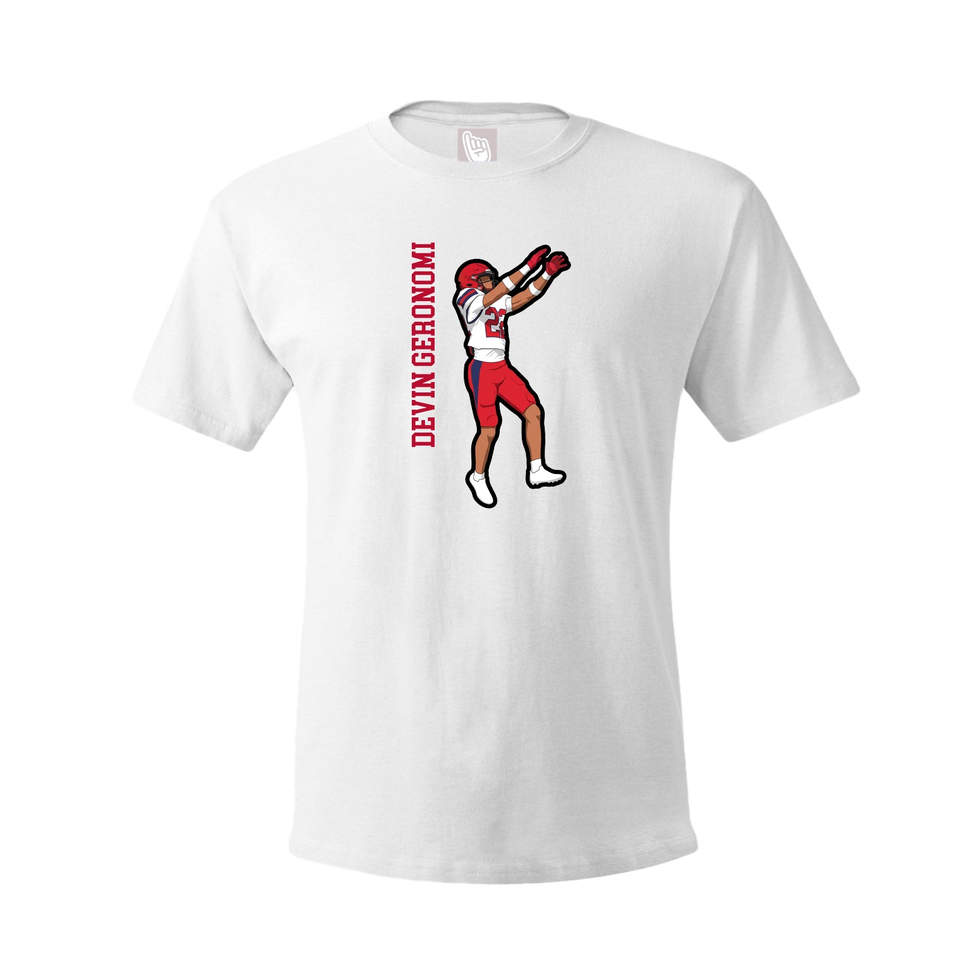 Tee — Name Vertical in White
