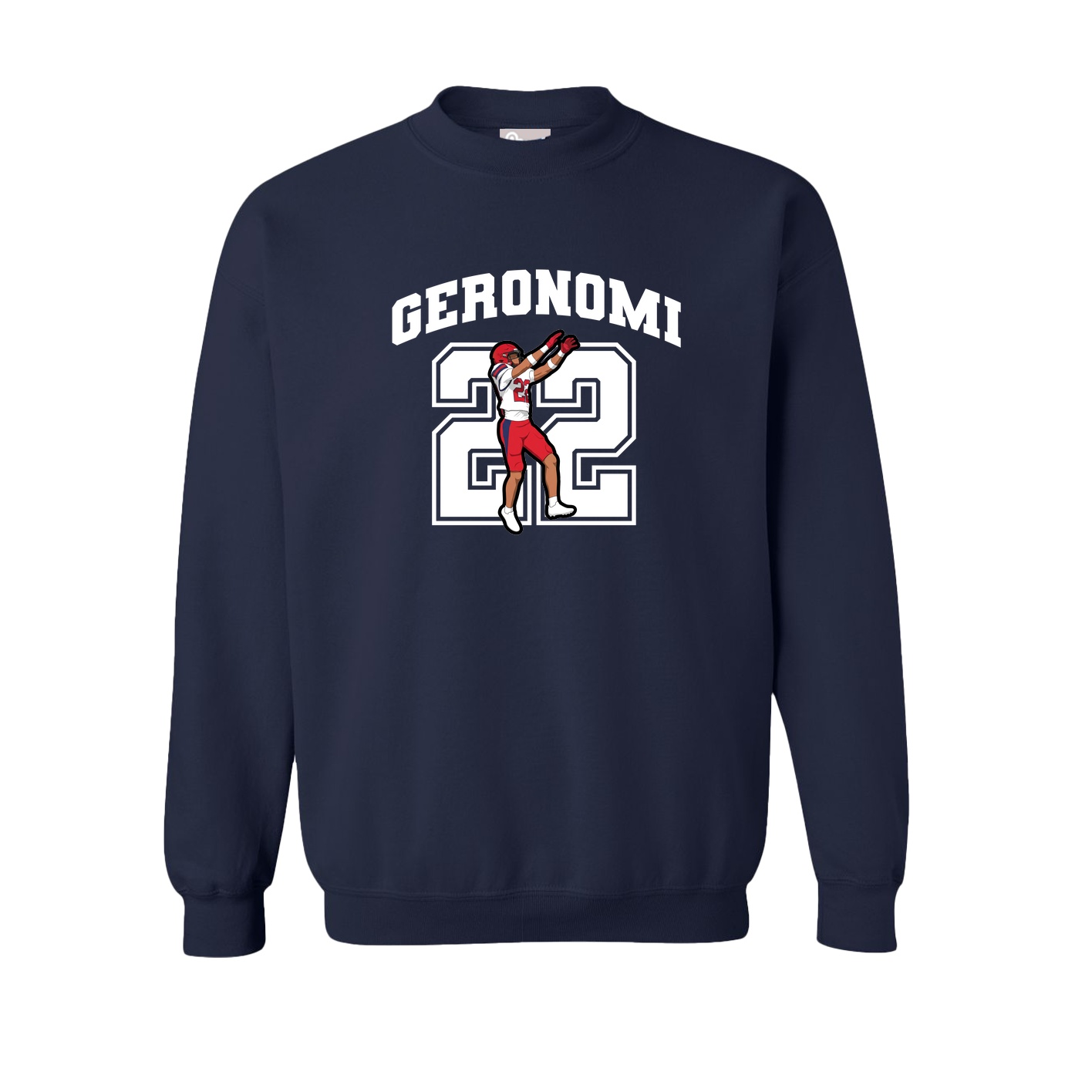 Fleece Crew — Number in Navy