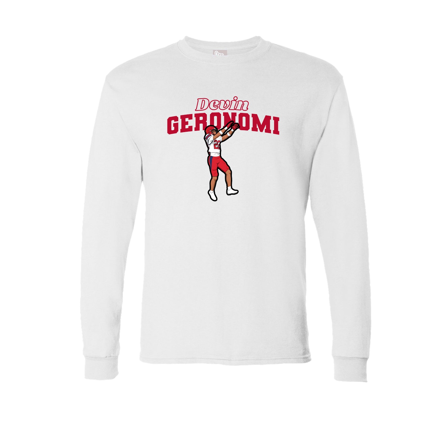Long Sleeve Tee — Name Arch in White