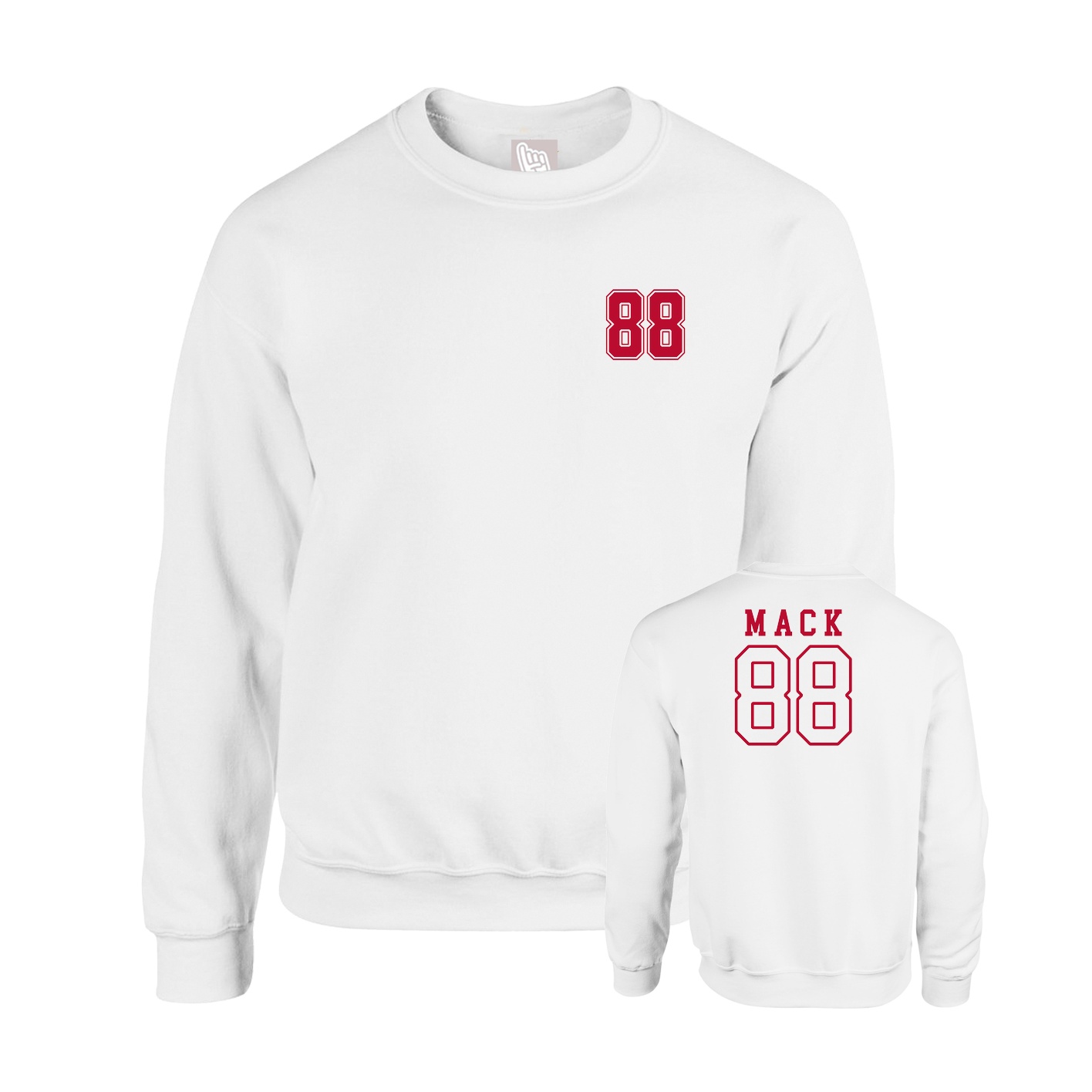 Fleece Crew — Chest Back in White