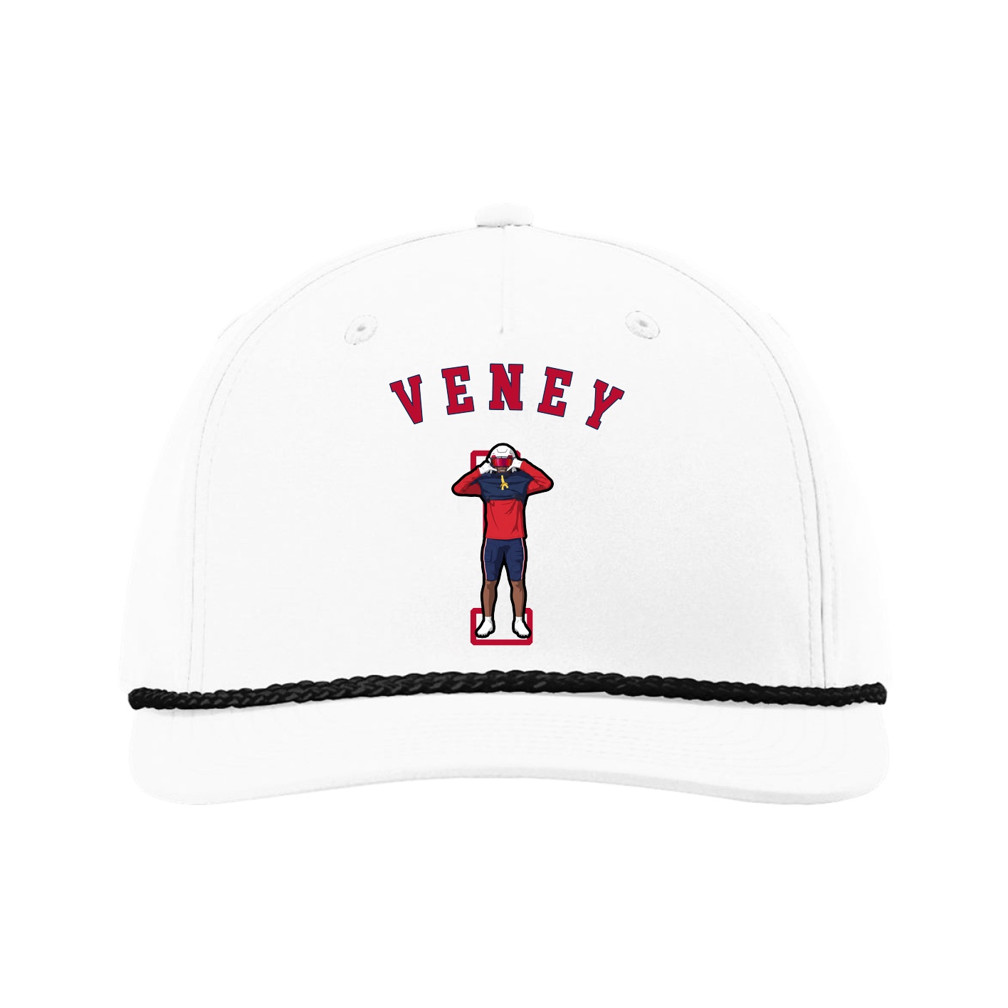 Five-Panel Classic Rope Cap — Shirsey Arch in White