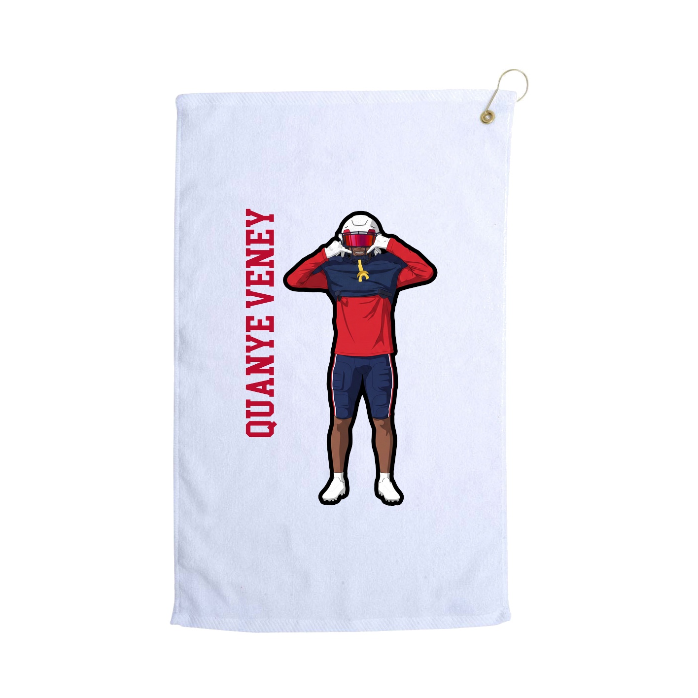 Golf Towel — Name Vertical in White
