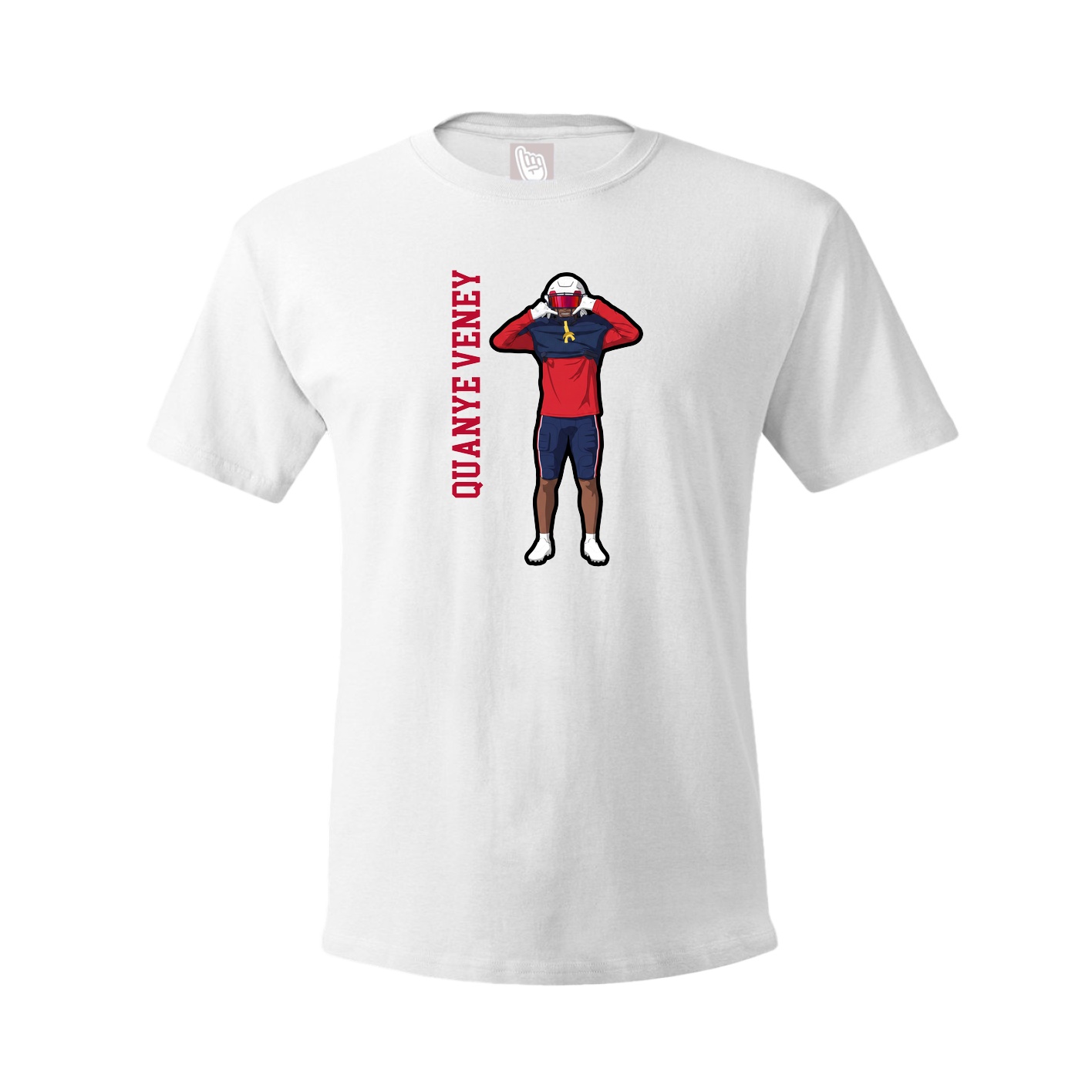 Youth Tee — Name Vertical in White