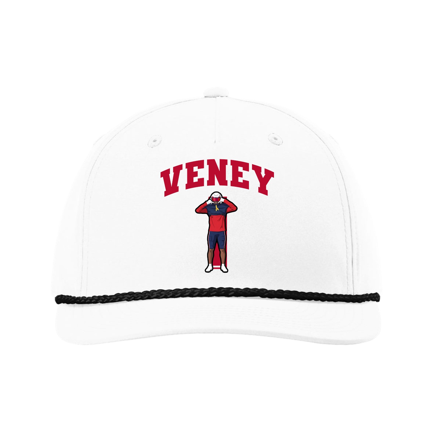Five-Panel Classic Rope Cap — Number in White