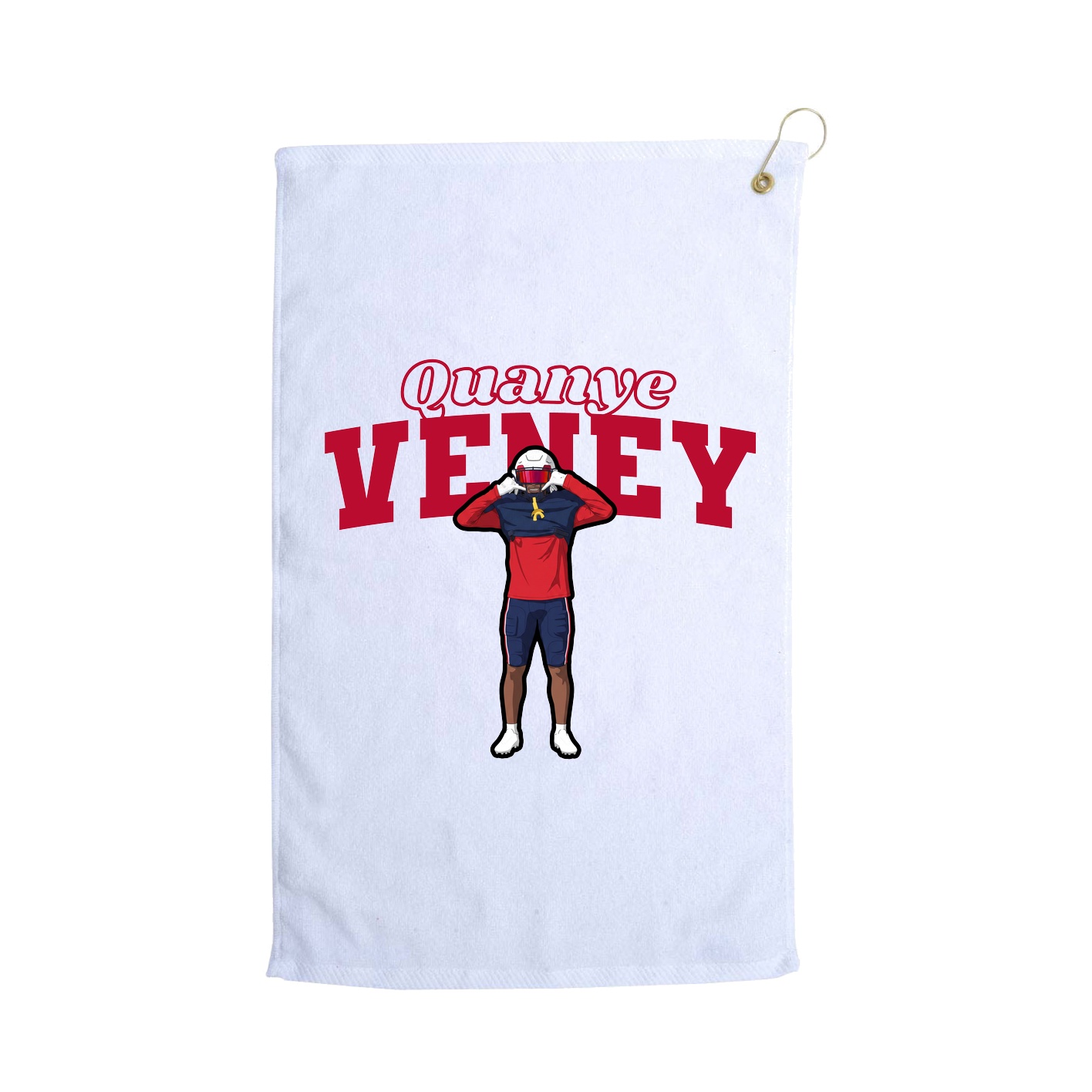 Golf Towel — Name Arch in White