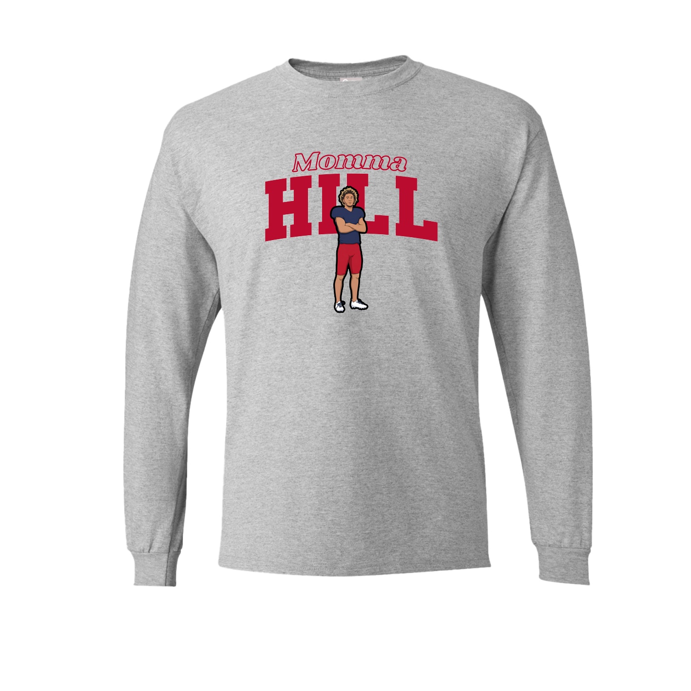 Long Sleeve Tee — Mothers Day Block in Grey