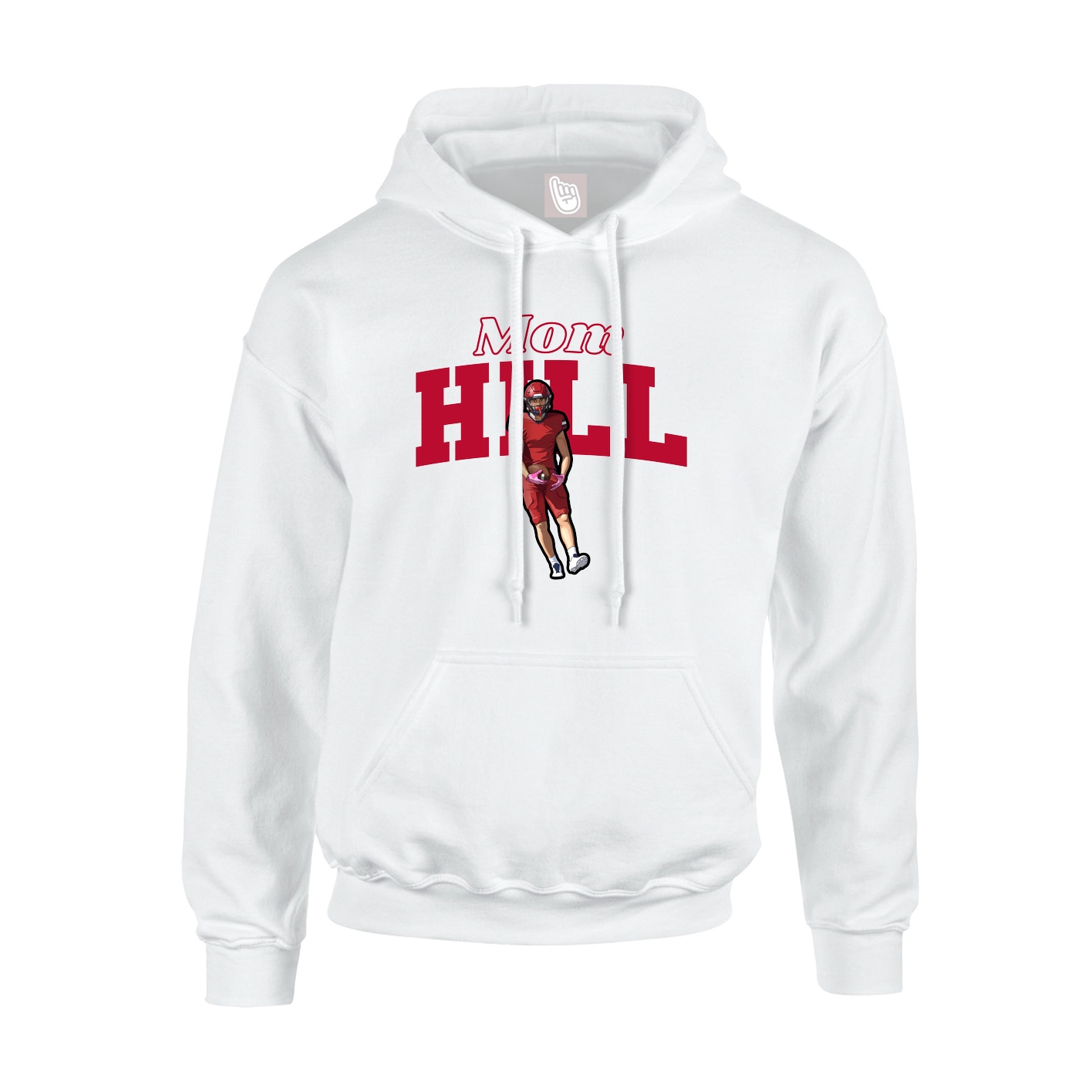 Youth Hoodie — Mothers Day Block in White