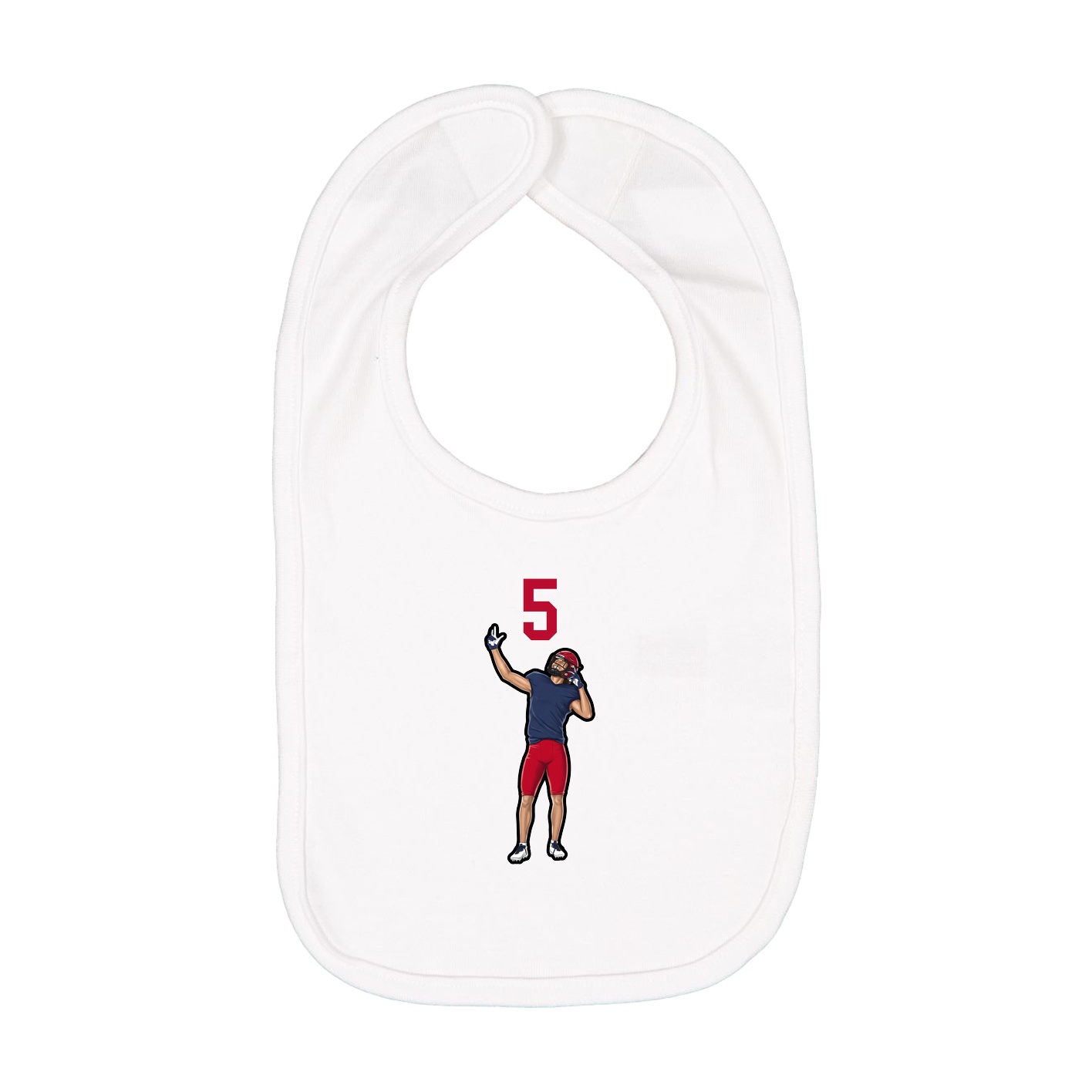 Infant Bib — Number Top in White