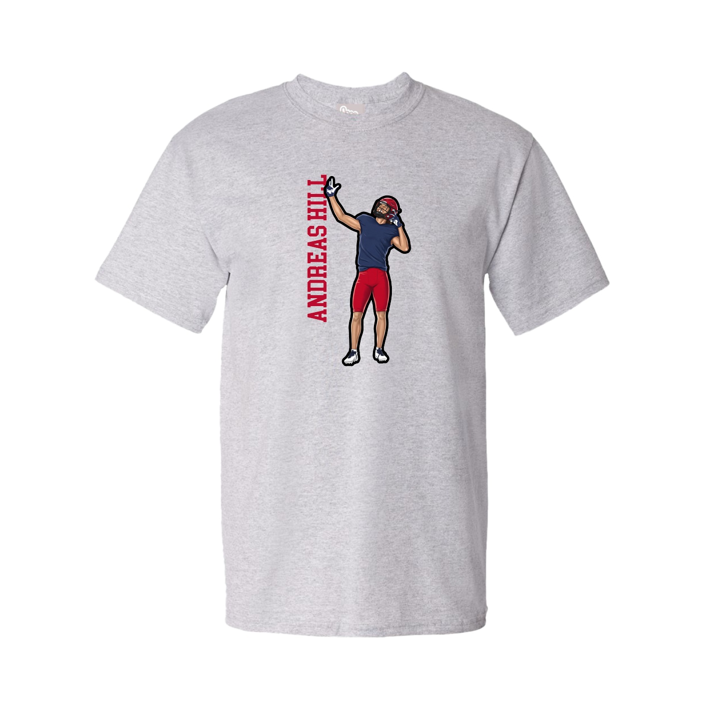 Youth Tee — Name Vertical in Grey