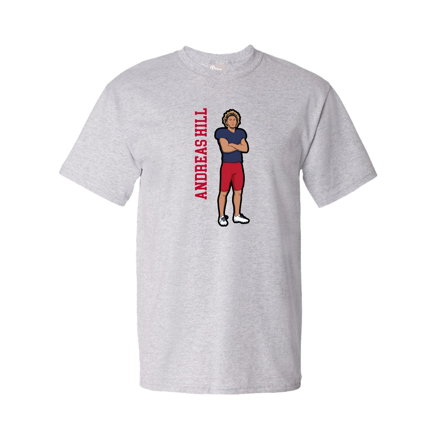 Tee — Name Vertical in Grey