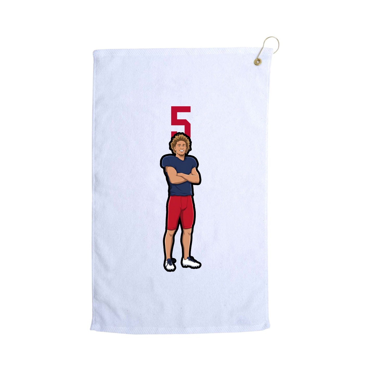 Golf Towel — Number Top in White