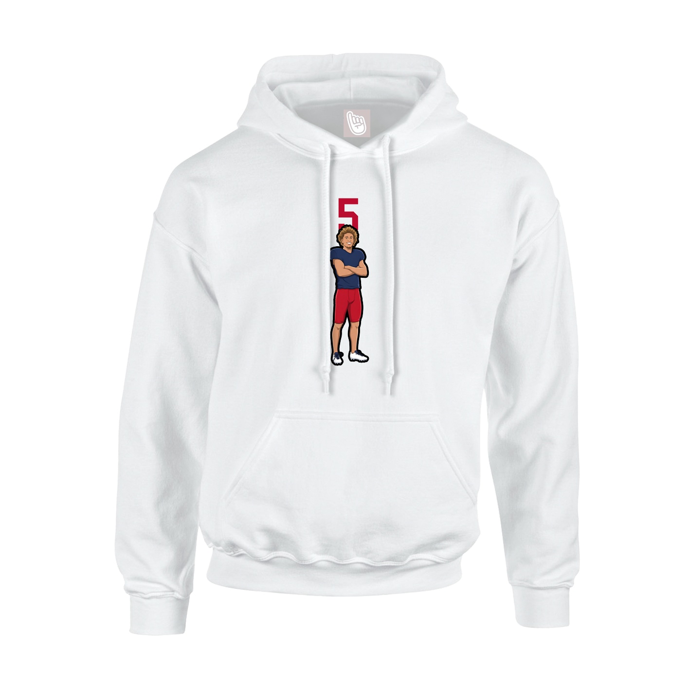 Youth Hoodie — Number Top in White