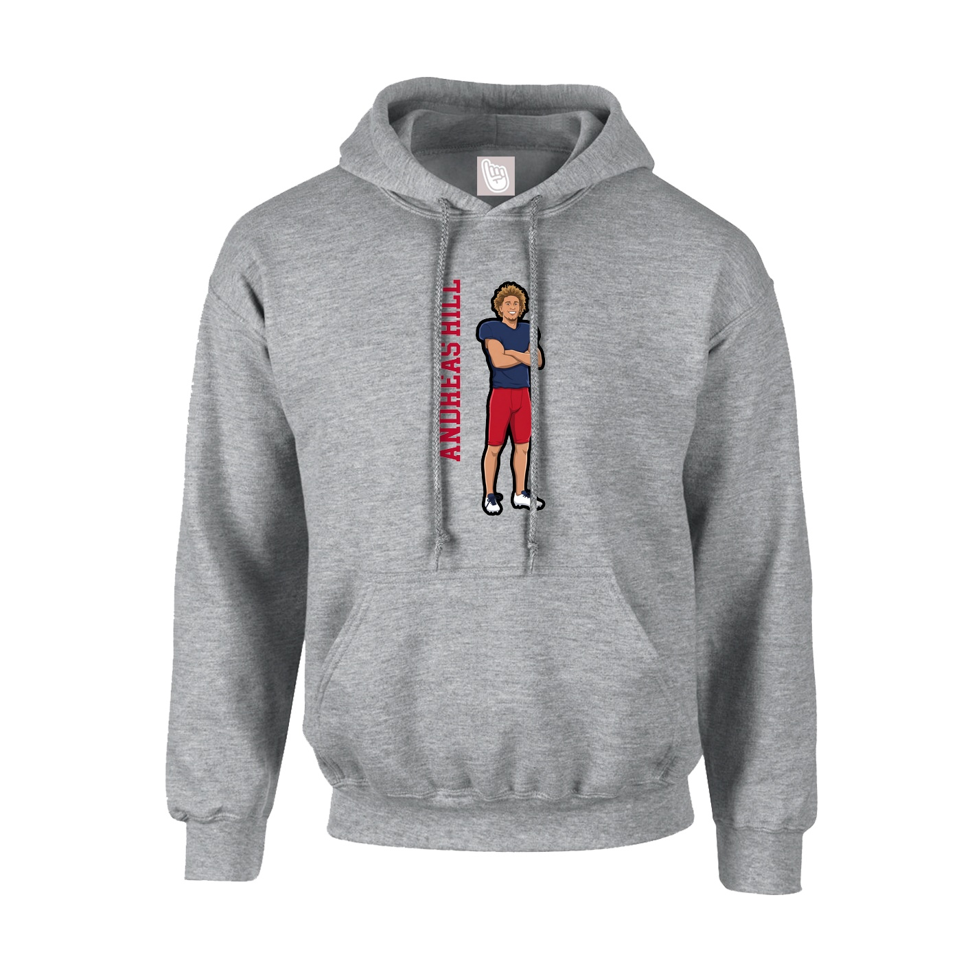 Youth Hoodie — Name Vertical in Grey
