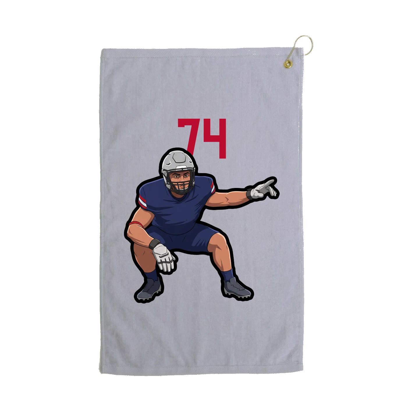 Golf Towel — Number Top in Grey