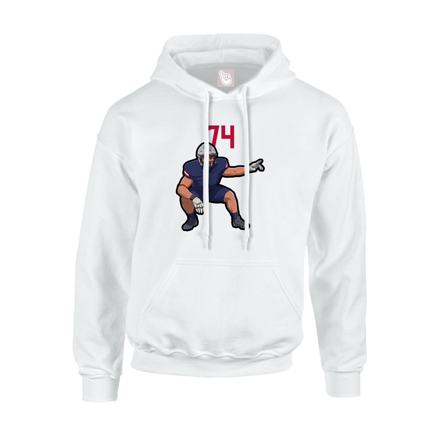 Youth Hoodie — Number Top in White