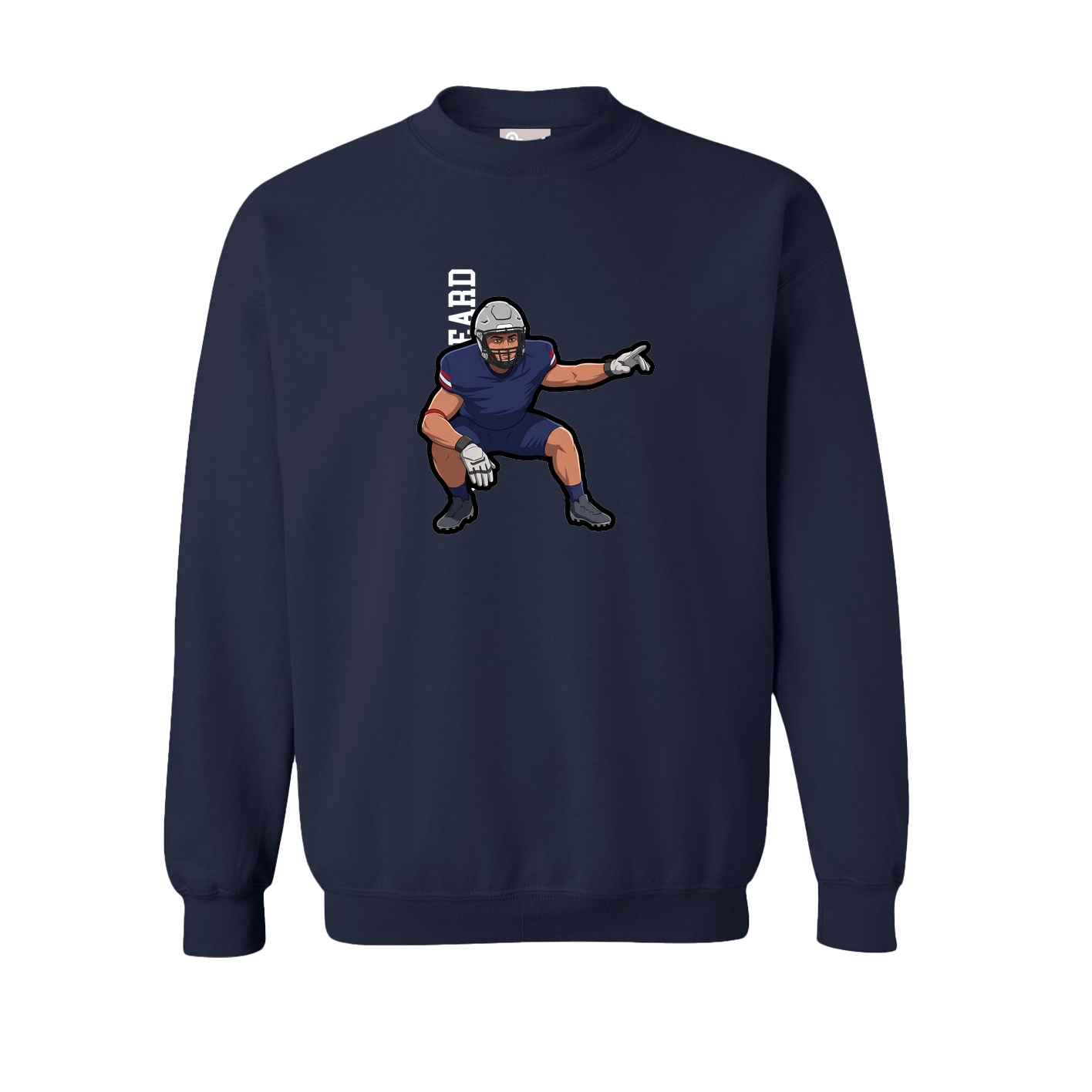 Fleece Crew — Name Vertical in Navy
