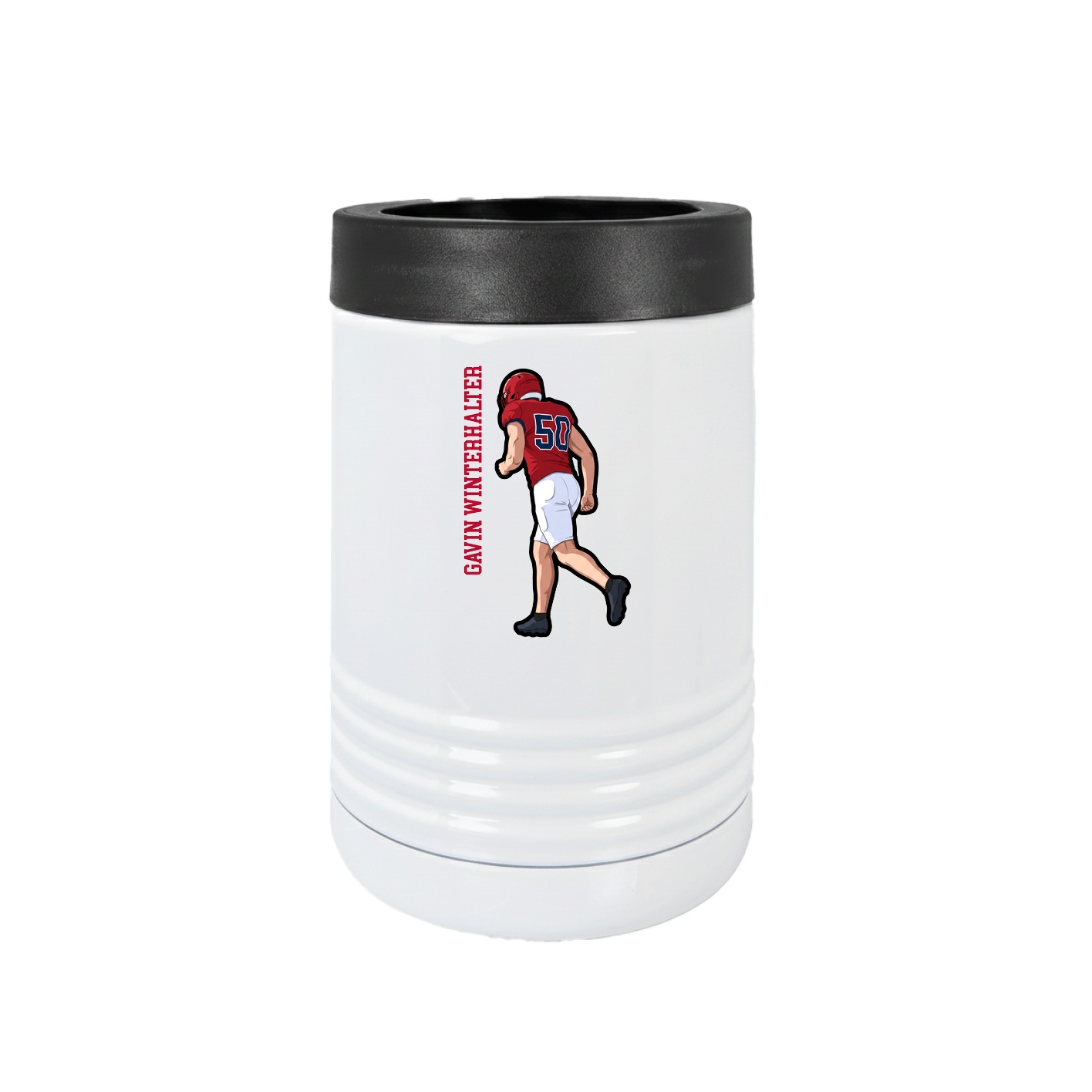 Beverage Holder — Name Vertical in White