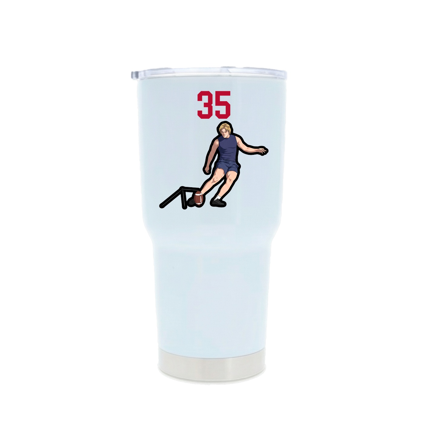 30oz Stainless Steel Tumbler — Number Top in White