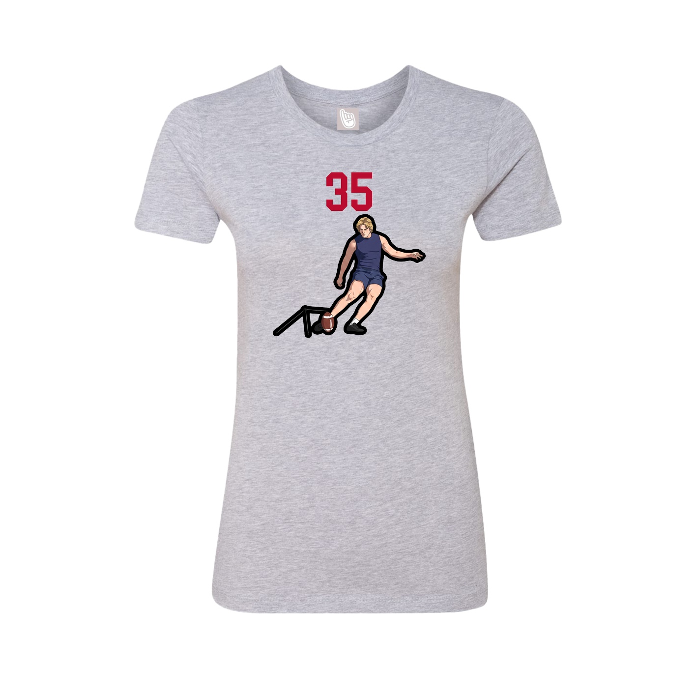 Fitted Women's Tee — Number Top in Grey