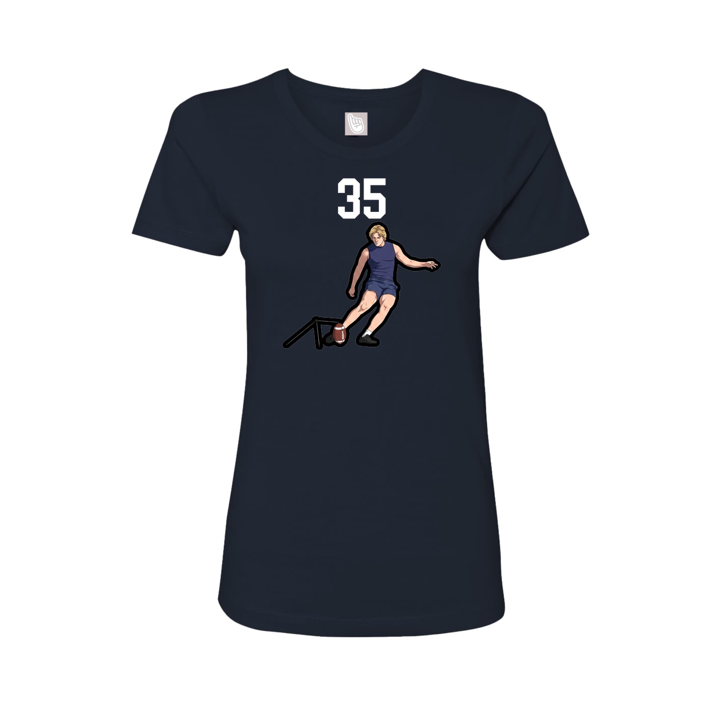 Womens Tee — Number Top in Navy
