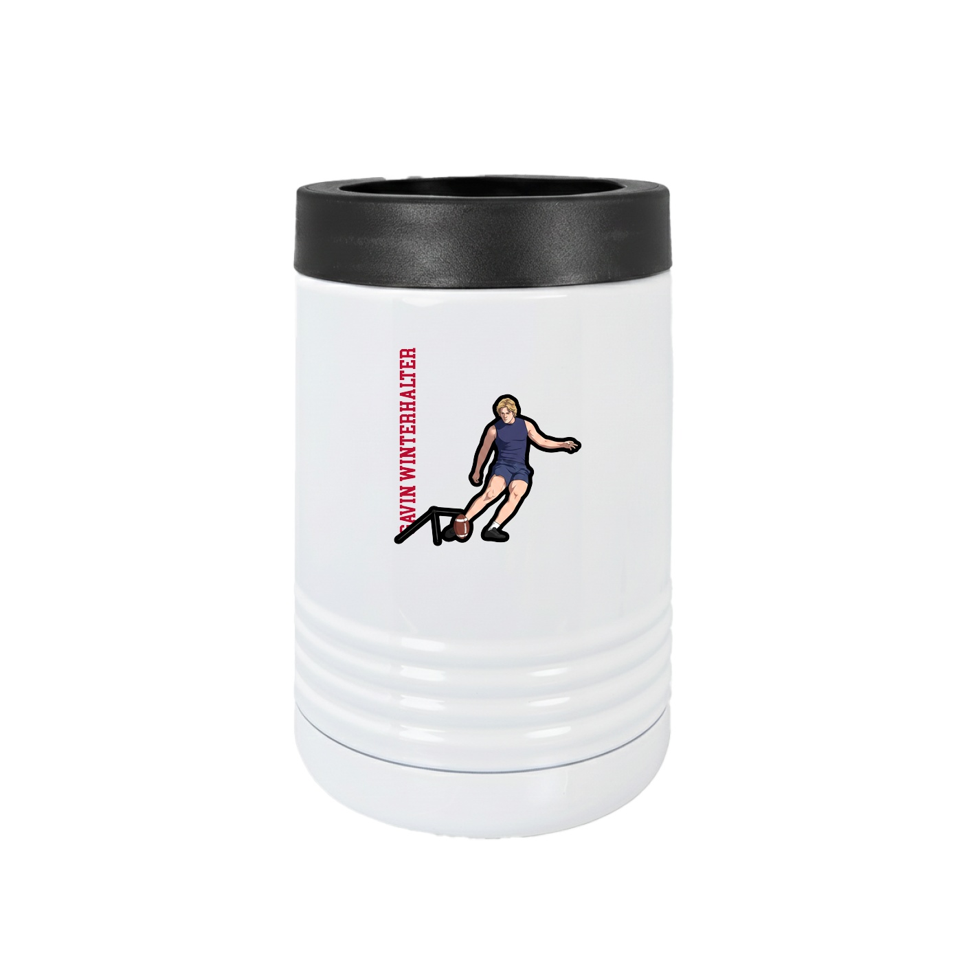 Beverage Holder — Name Vertical in White