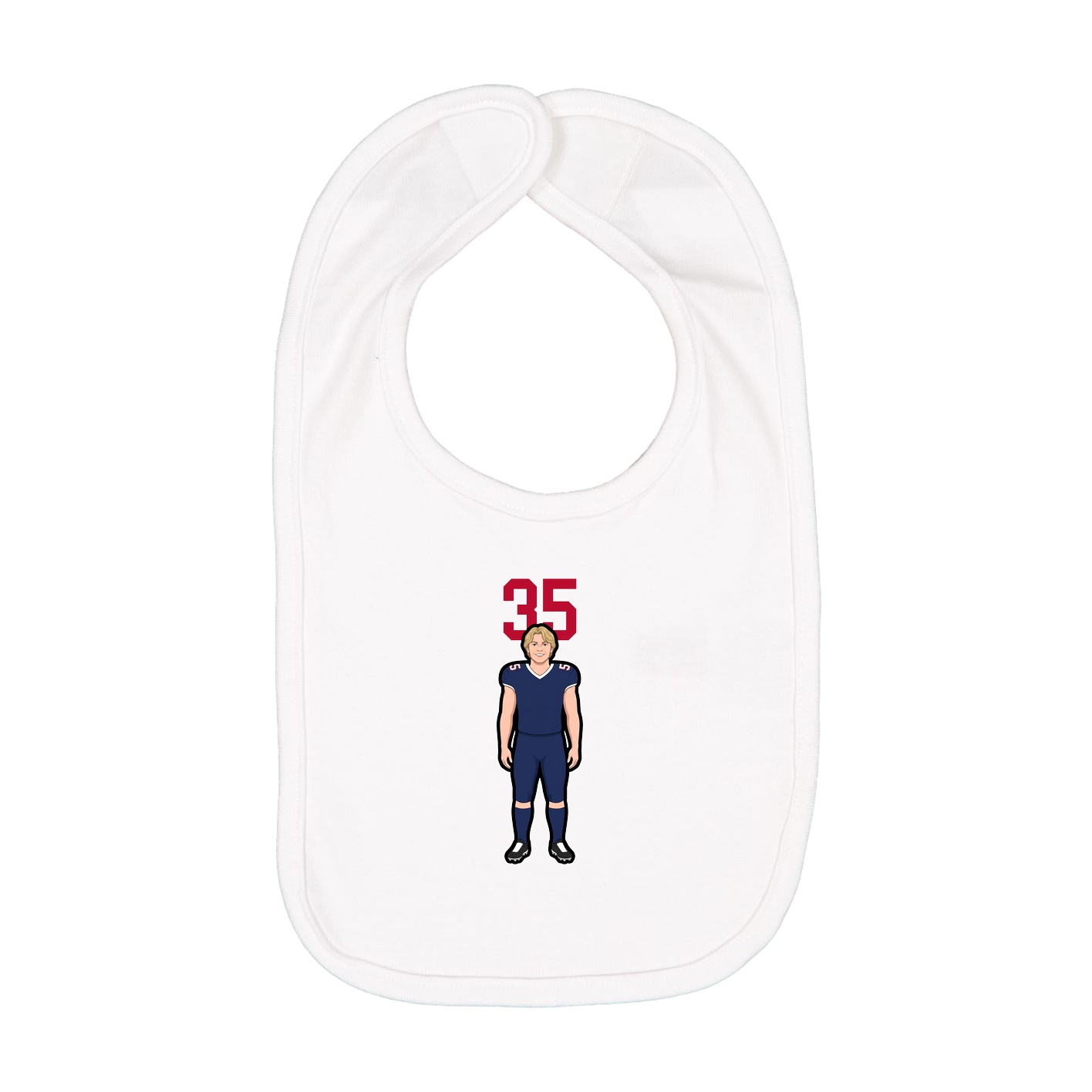 Infant Bib — Number Top in White