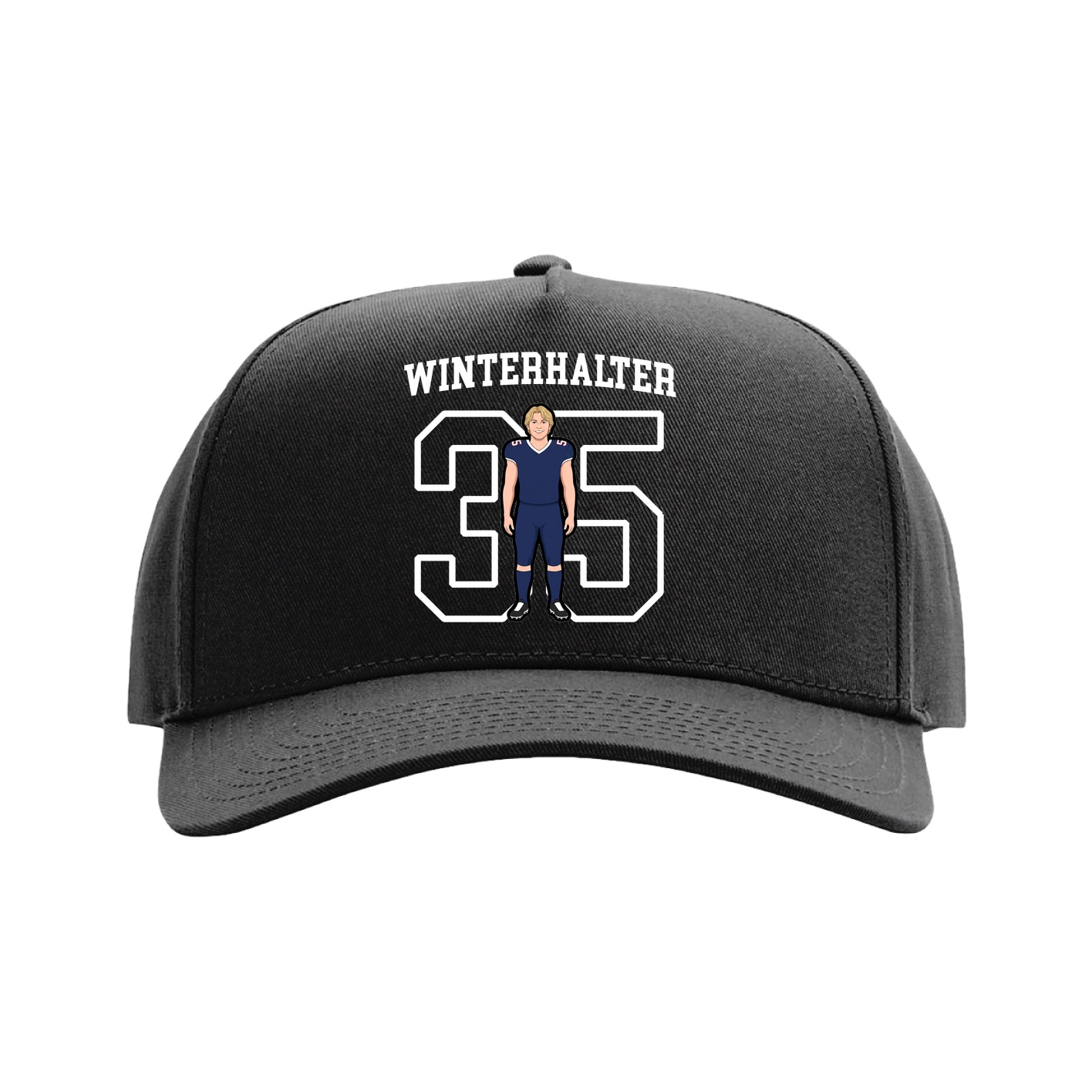 Full Fabric Five-Panel Champ Cap — Shirsey in Black
