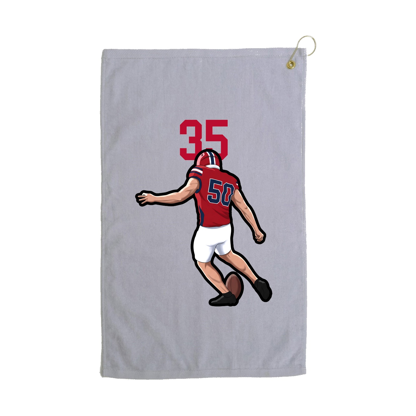 Golf Towel — Number Top in Grey