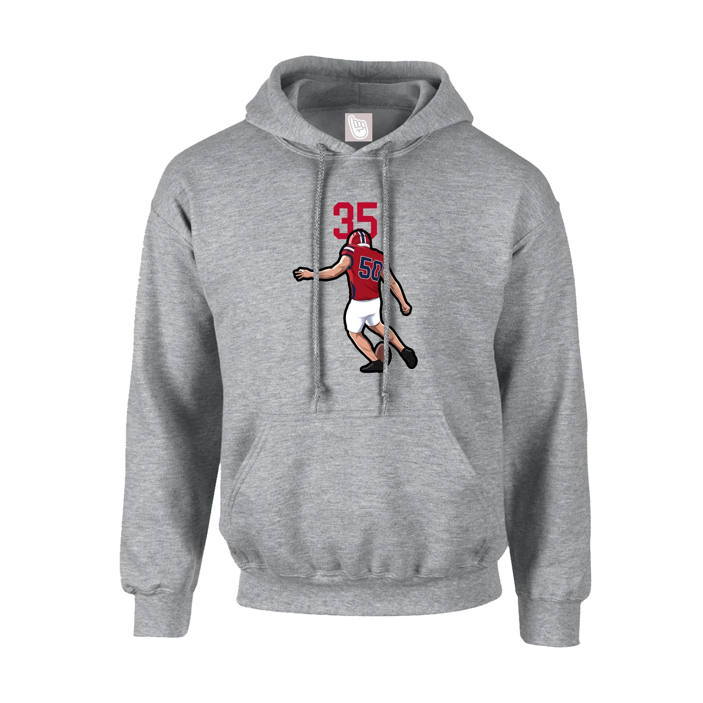 Youth Hoodie — Number Top in Grey
