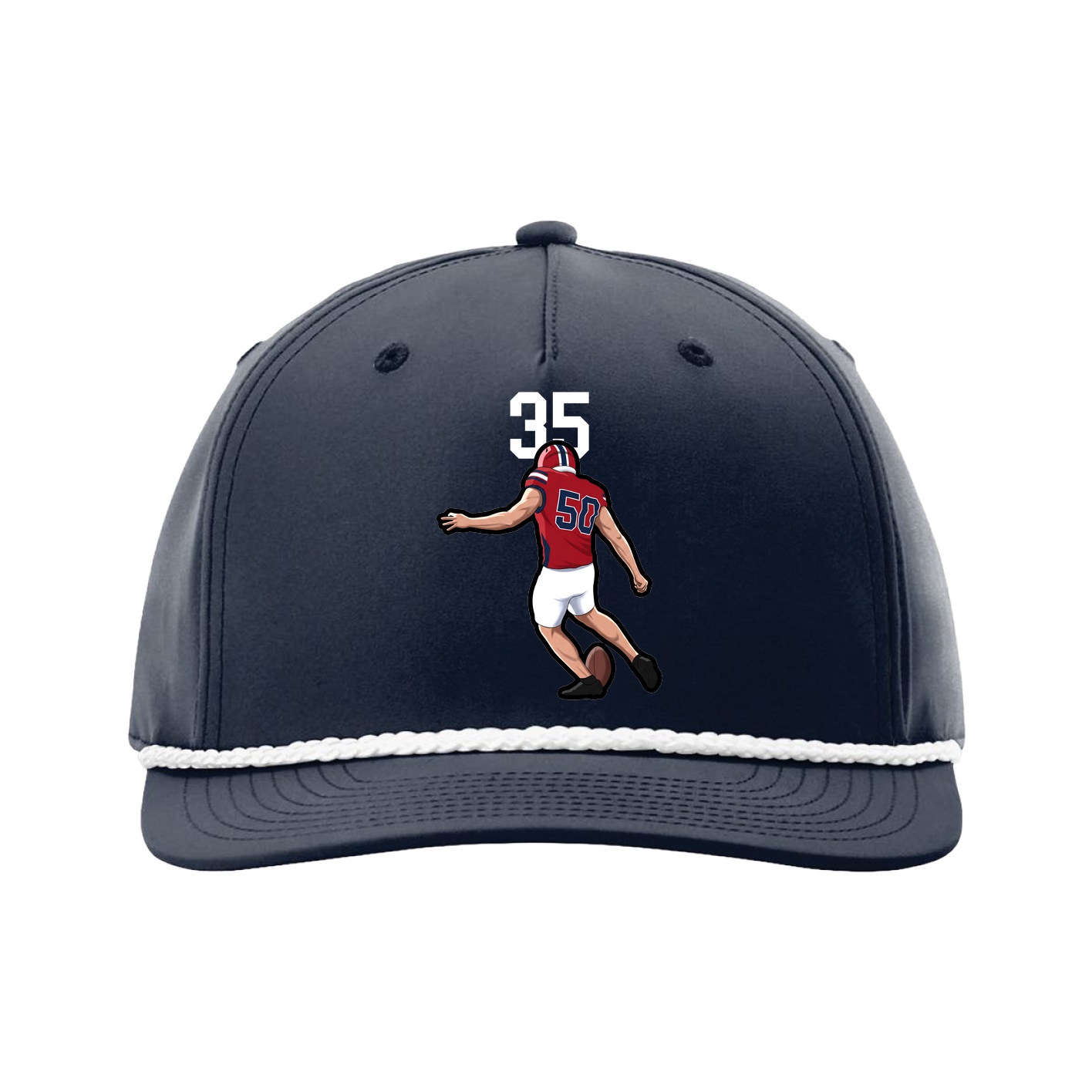 Five-Panel Classic Rope Cap — Number Top in Navy