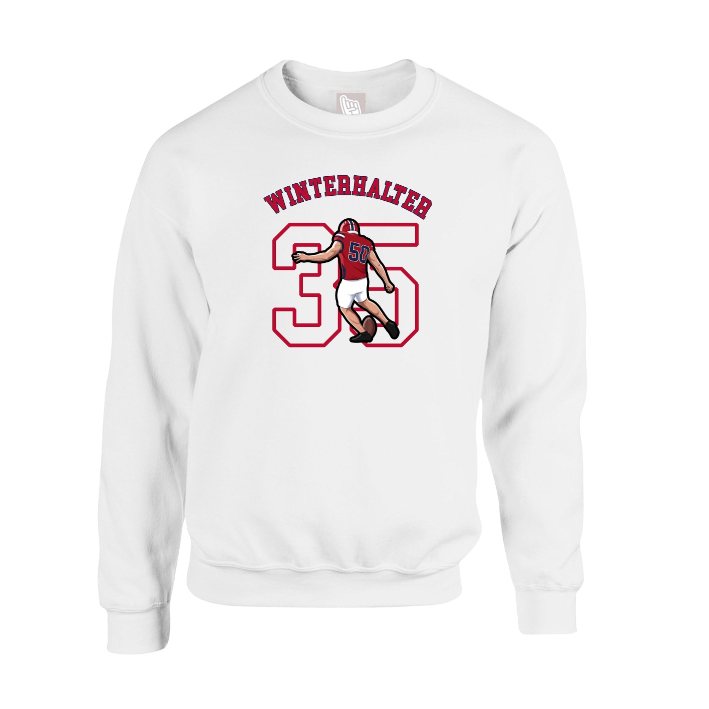 Fleece Crew — Shirsey Arch in White